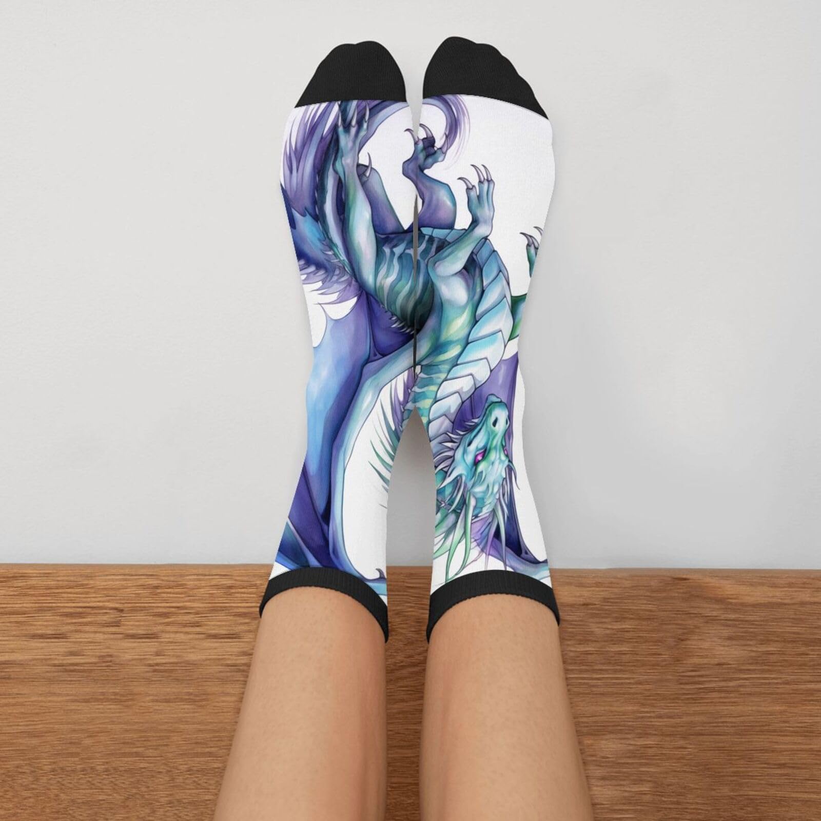 Dragons of The Orient - Calcetines de tubo para hombre y mujer, casuales, divertidos, atléticos, elegantes, novedosos, gráficos que absorben la humedad, regalo