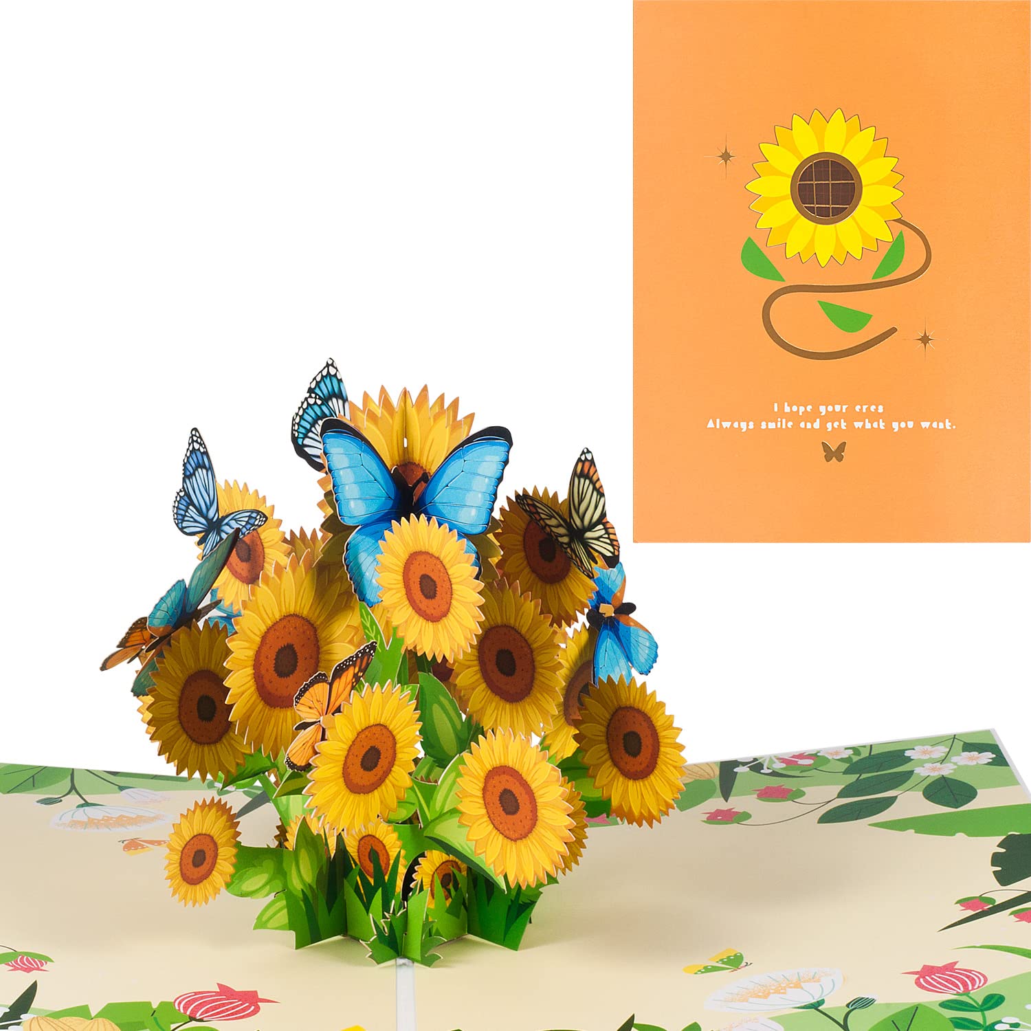 Rozen zonnebloem papieren pop-up kaarten, 3D pop-up bloemen, boeket kaarten, pop-up wenskaart voor Moederdag, verjaardag, Valentijnsdag, jubileum kaart (30,5 cm