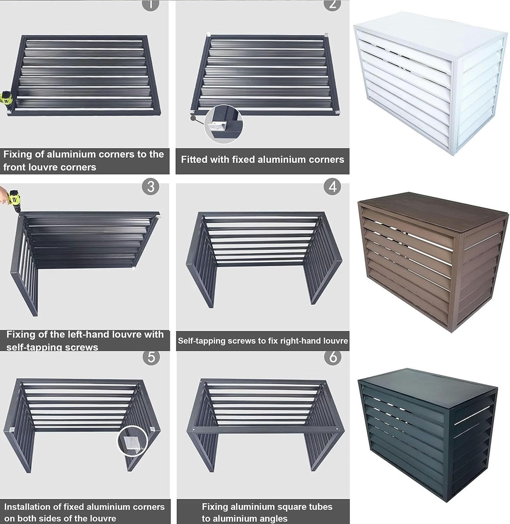 Solidne aluminiowe osłony AC – odporne na warunki atmosferyczne mini dzielona rura antykradzieżowa i ogrodzenie skraplacza do jednostki zewnętrznej Protect & Securi Solut do klimatyzatorów powietrza