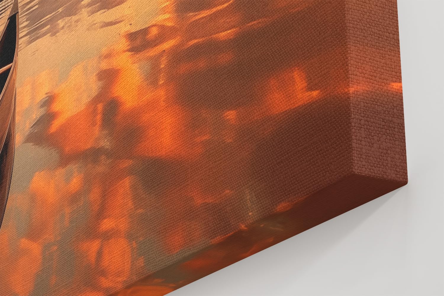 Artaza Leinwand Bilder Sonnenuntergang Am See - 120x40 cm - Groß XXL - Wanddeko Kanu - Wandbilder Meer - Deko Wohnzimmer
