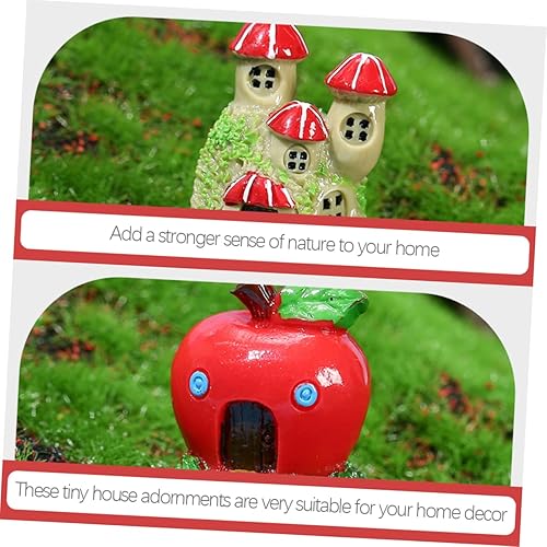 Miniatura 6 de MERRYHAPY 9 piezas de micro paisaje de la casa mini decoración del hogar mini casa miniatura resina decoración de casa para Salas de casa de hada