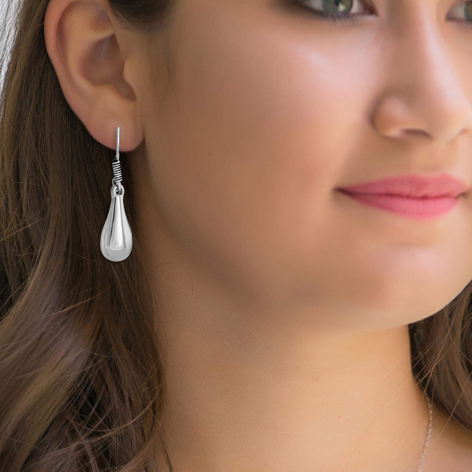 Brass Tear Drop Dangle Earrings