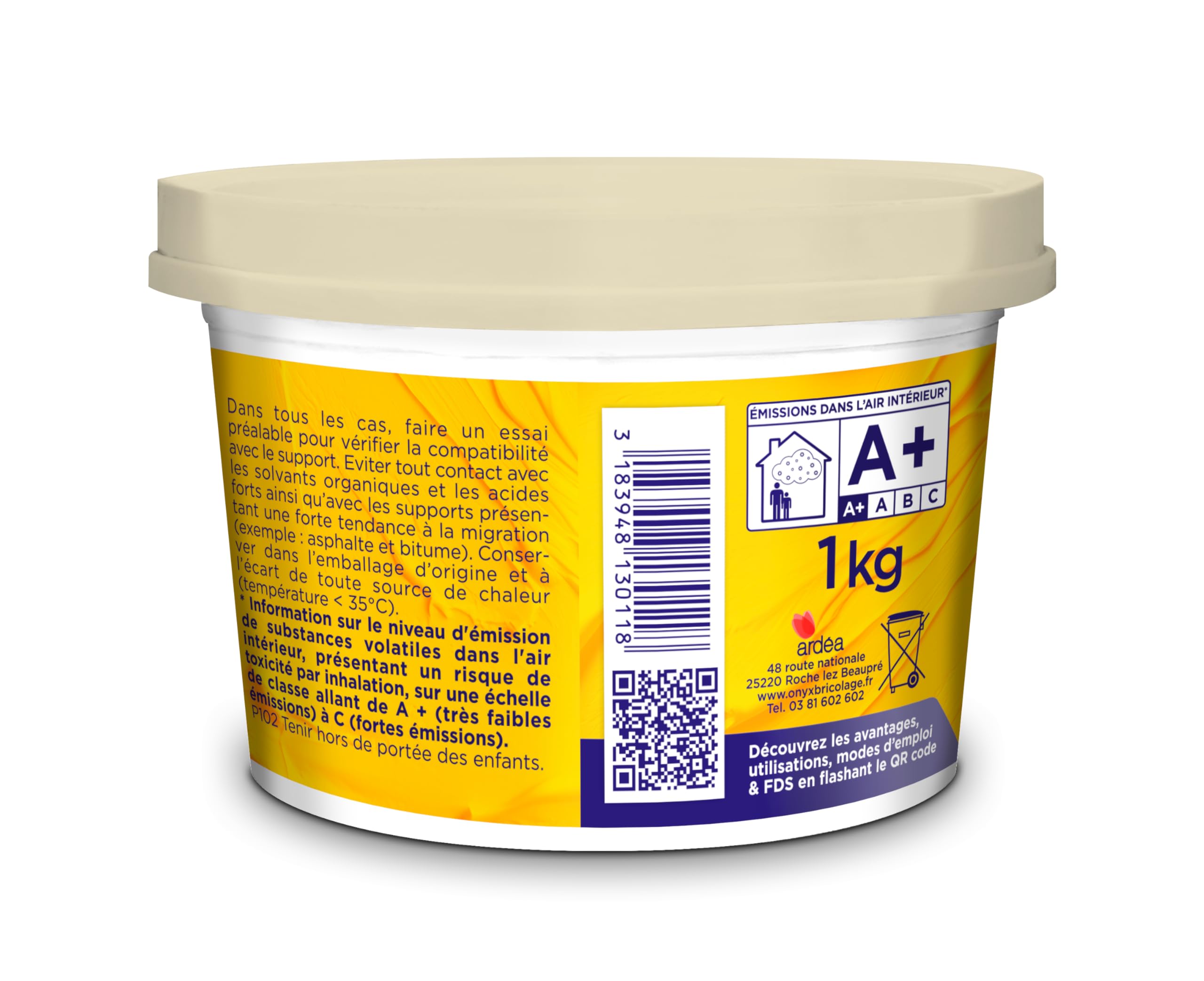 Ardea DK051 - Mastice per vetri, 1 kg, colore: Beige