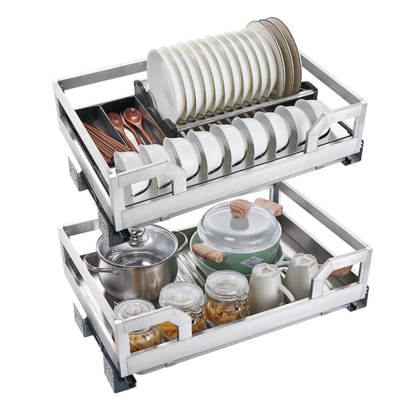 Buy Dish rack Pull Out Drawer Organizer, Heavy Duty Slide Out