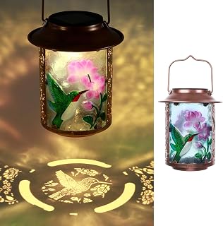 Hummingbird Solar Lanterns, Hummingbird Gifts Hanging Waterproof Lantern | Garden Decor, Gifts for Women Mom Grandma Solar Lights Outdoor Waterproof Lantern Outside Yard Holiday Party Décorations