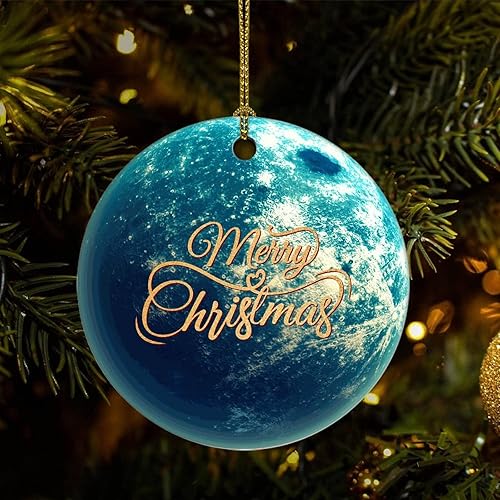 Miniatura 1 de Cheyan Funny Universe and Planets Christmas Porcelain Ornament Home Decorations Christmas Pendants Space Enthusiast Christmas Tree Hanging Ornament