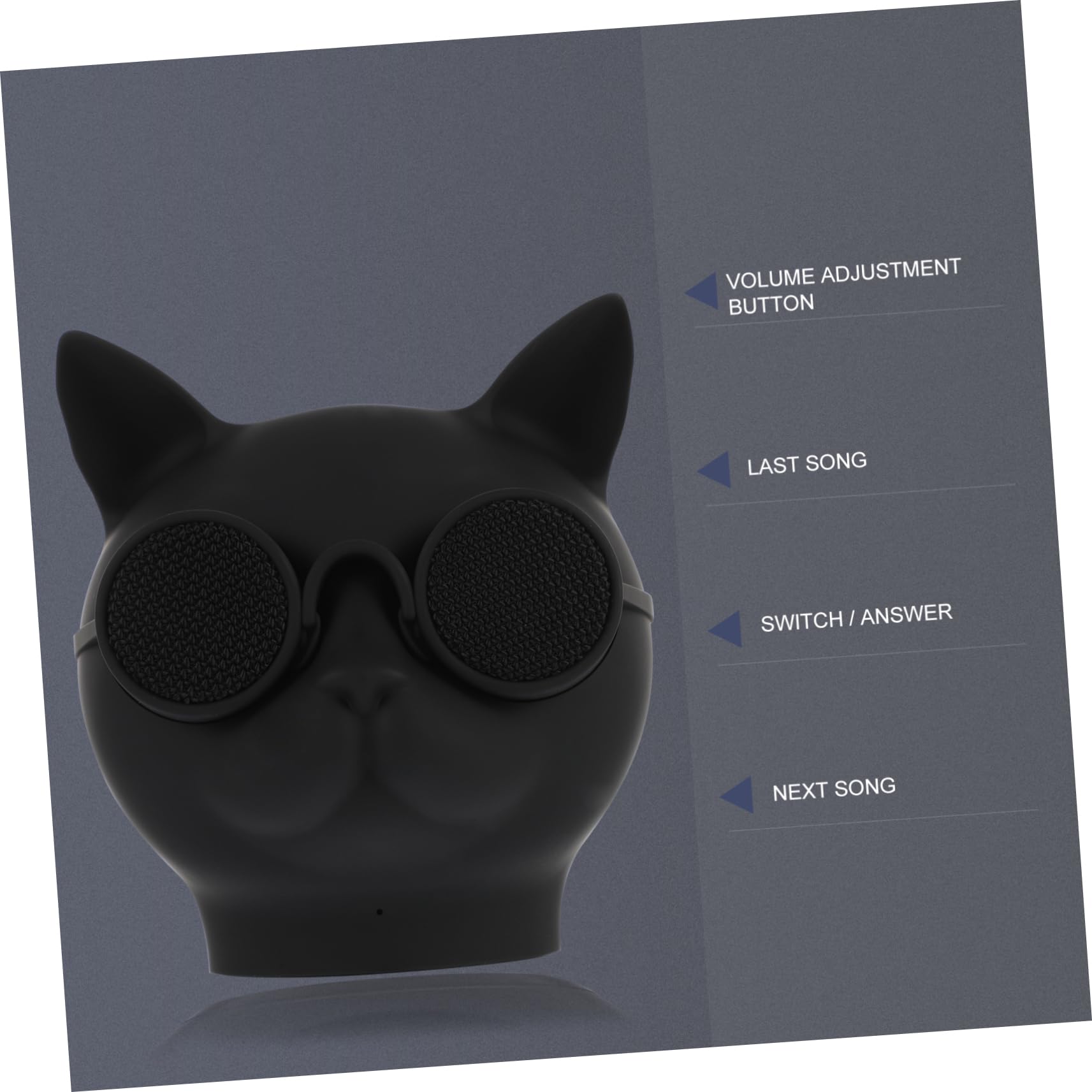 Uonlytech Mini-Enceinte sans Fil de Tête de Chat, Enceinte en Plastique Noir Batterie 1500mah, Transmission Stable et Performance Puissante pour Usage Portable