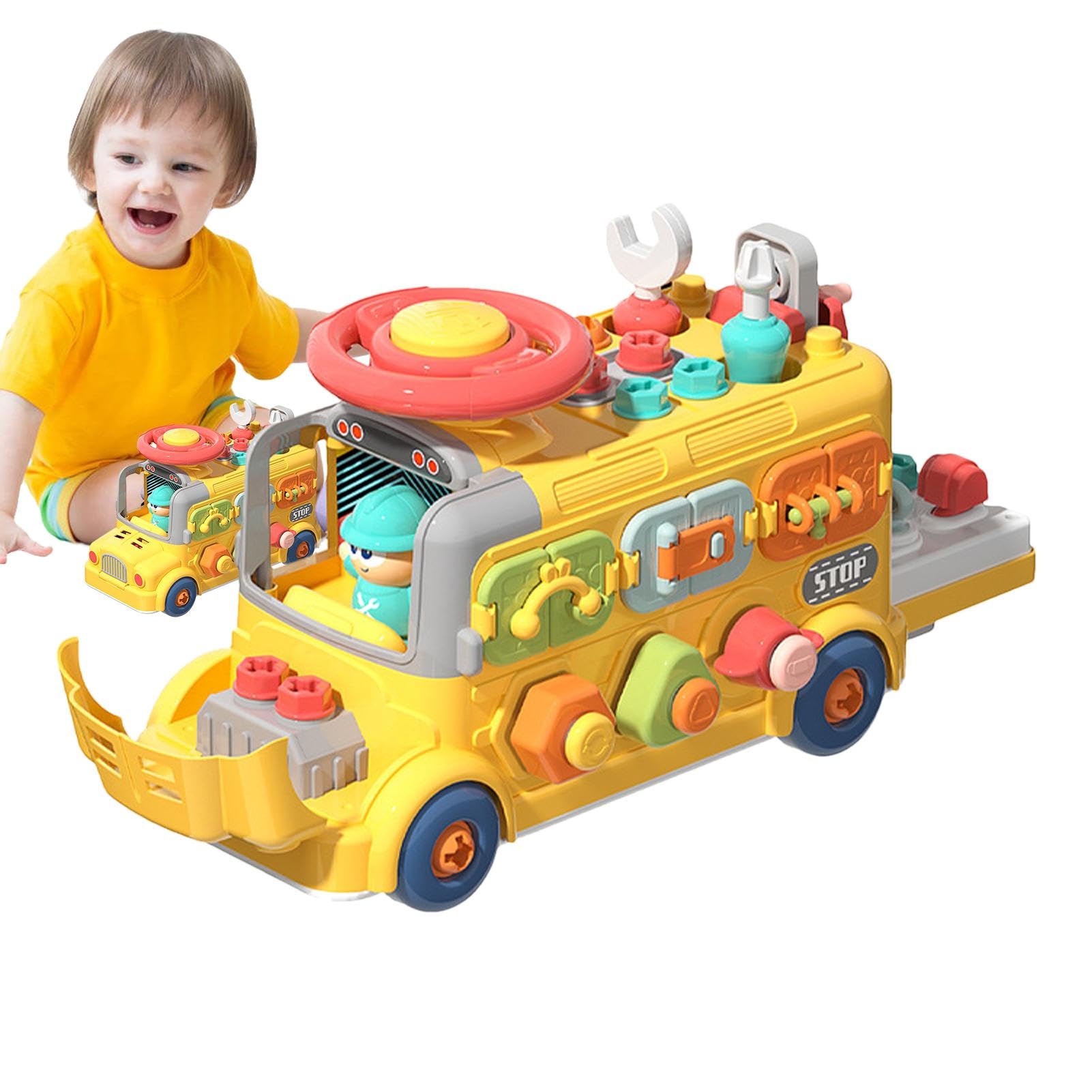 Cubo Occupato, cubo di attività per Bambini | Giocattoli | sensoriali da Viaggio a Forma di Autobus Cubo Occupato - Giocattolo per seggiolino Auto da Viaggio, cubo di attività, Giocatt