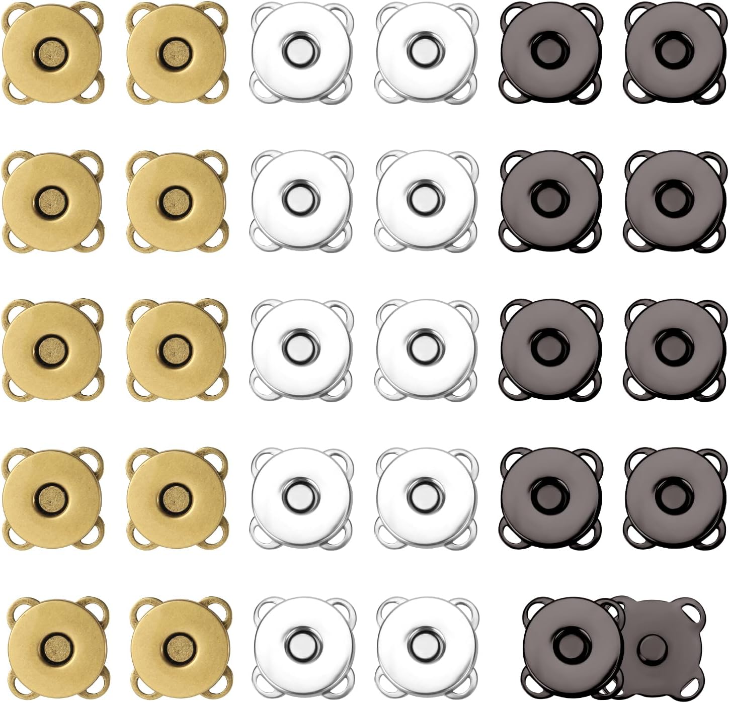 30 Sets Magnetic Snap Buttons, 14mm Plum Magnetic Snap Closures Fastener Sewing on Magnetic Clasps Button for Purses Bags Clothes Handbags Leather DIY Craft (Bronze+Dark Gray+Silver) 30 Sets Magnetic Snap Buttons, 14mm Plum Magnetic Snap Closures Fastener Sewing on Magnetic Clasps Button for Purses Bags Clothes Handbags Leather DIY Craft (Bronze+Dark Gray+Silver)