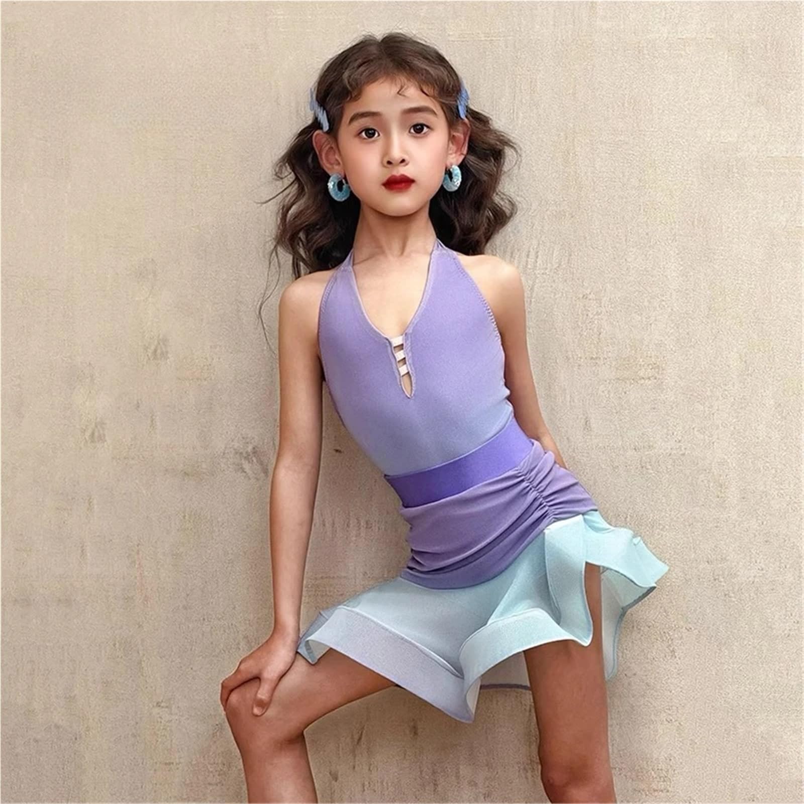 Reglamento de competición rendimiento traje entrenamiento baile latino for niñas Vestido Ropa adecuada para patinaje latino y artístico