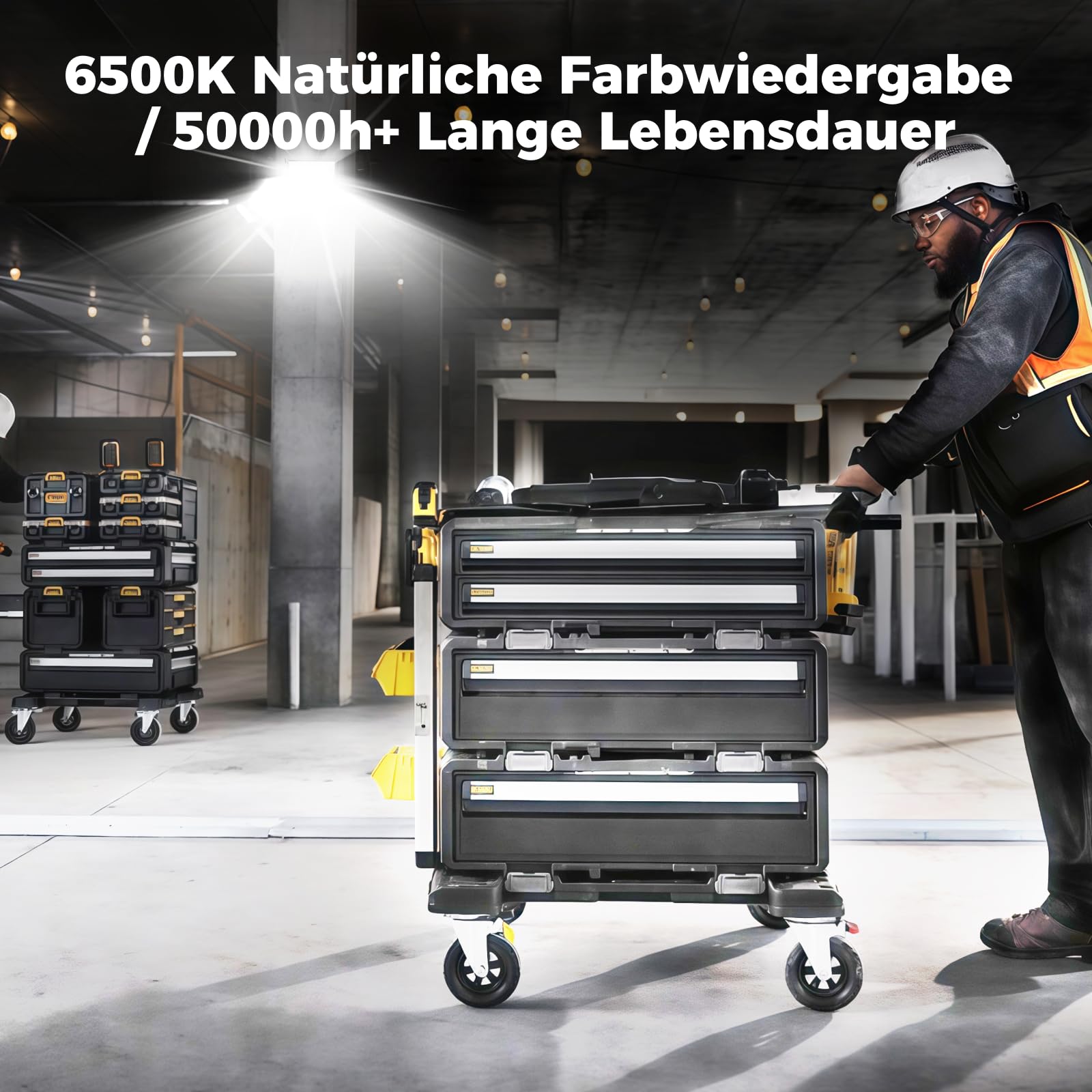 LED Strahler Außen 150W 16500LM 6500K Tageslicht IP66 Wasserdicht 2 Stück