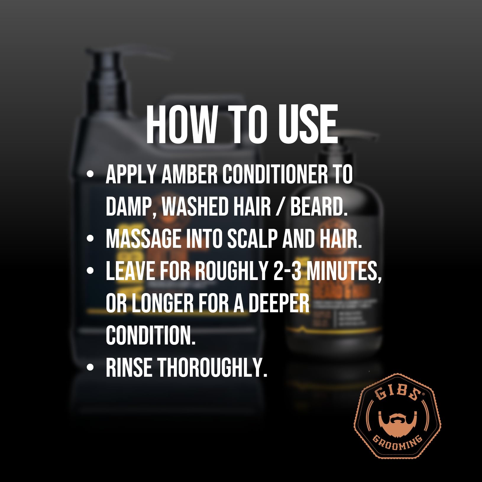 GIBS Amber Beard and Hair Conditioner - Detangle, Control Frizz, Revitalize Dry Hair & Skin, Antimicrobial & Antioxidant - Made in USA | Revitalizes Hair, Manages Hair, Repairs Hair, Anti-Inflammatory, Balances Oils