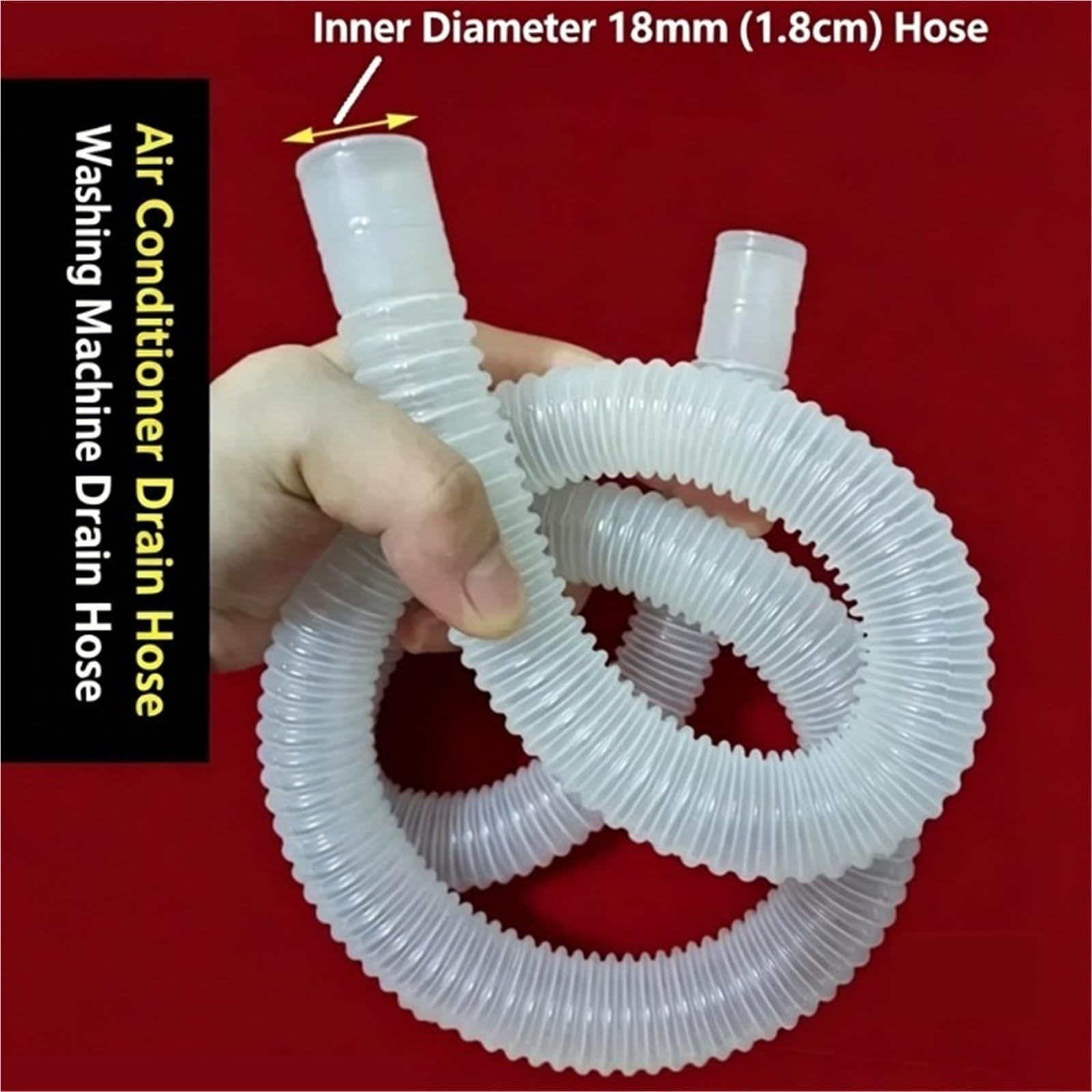 Tubo Di Drenaggio Della Lavatrice 2 Metri Diametro Interno 20mm | Tubo Bianco Tubo Di Drenaggio 18mm 25mm Aria Condizionata Drenaggio Tubi Ondulati(Bore 30mm-2 meters)