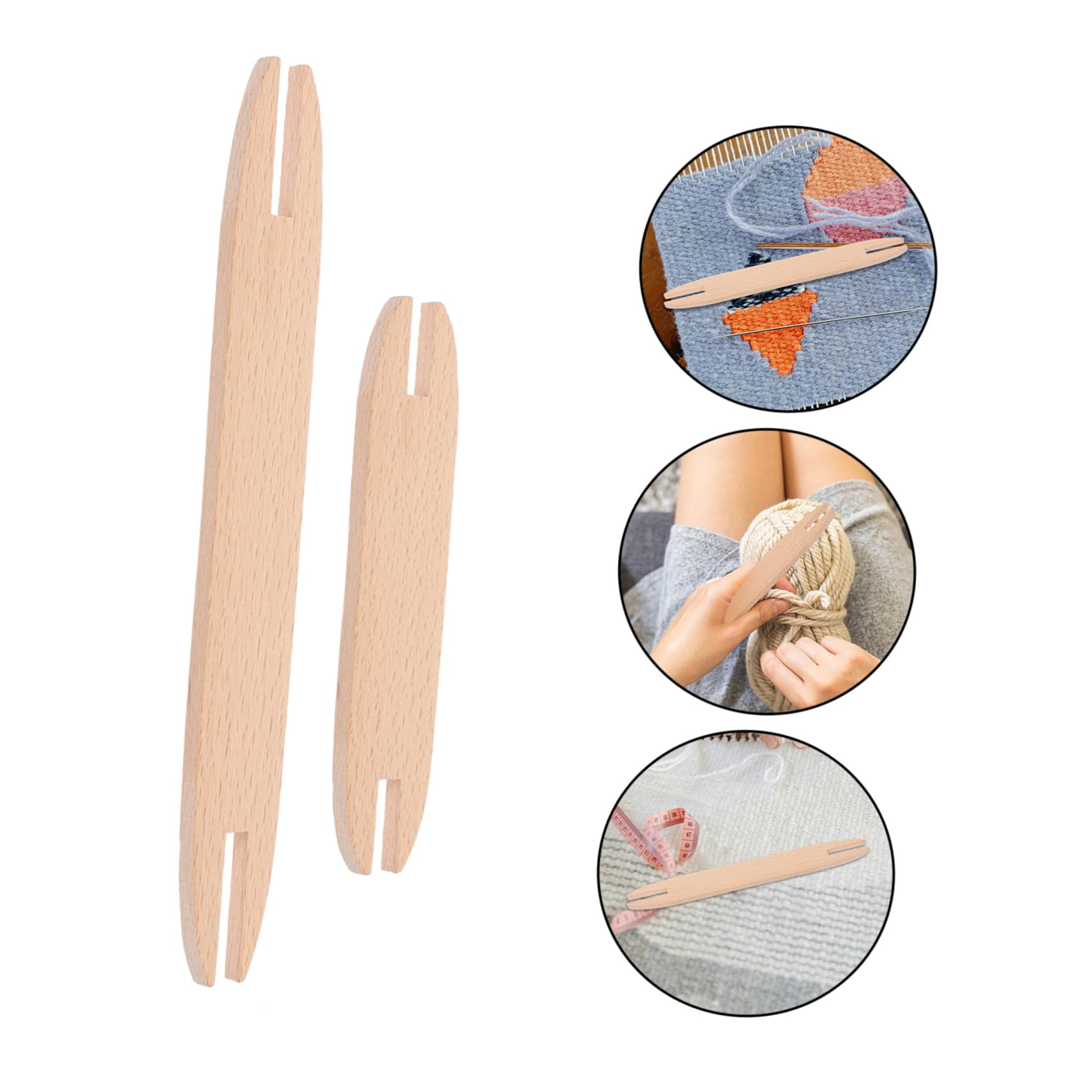 TEHAUX 20pièces Navettes Bois pour Tricot Et Tissage Outils De Couture pour Écharpes Pulls Et Tapisseries Accessoires De Tricot Bois Naturel