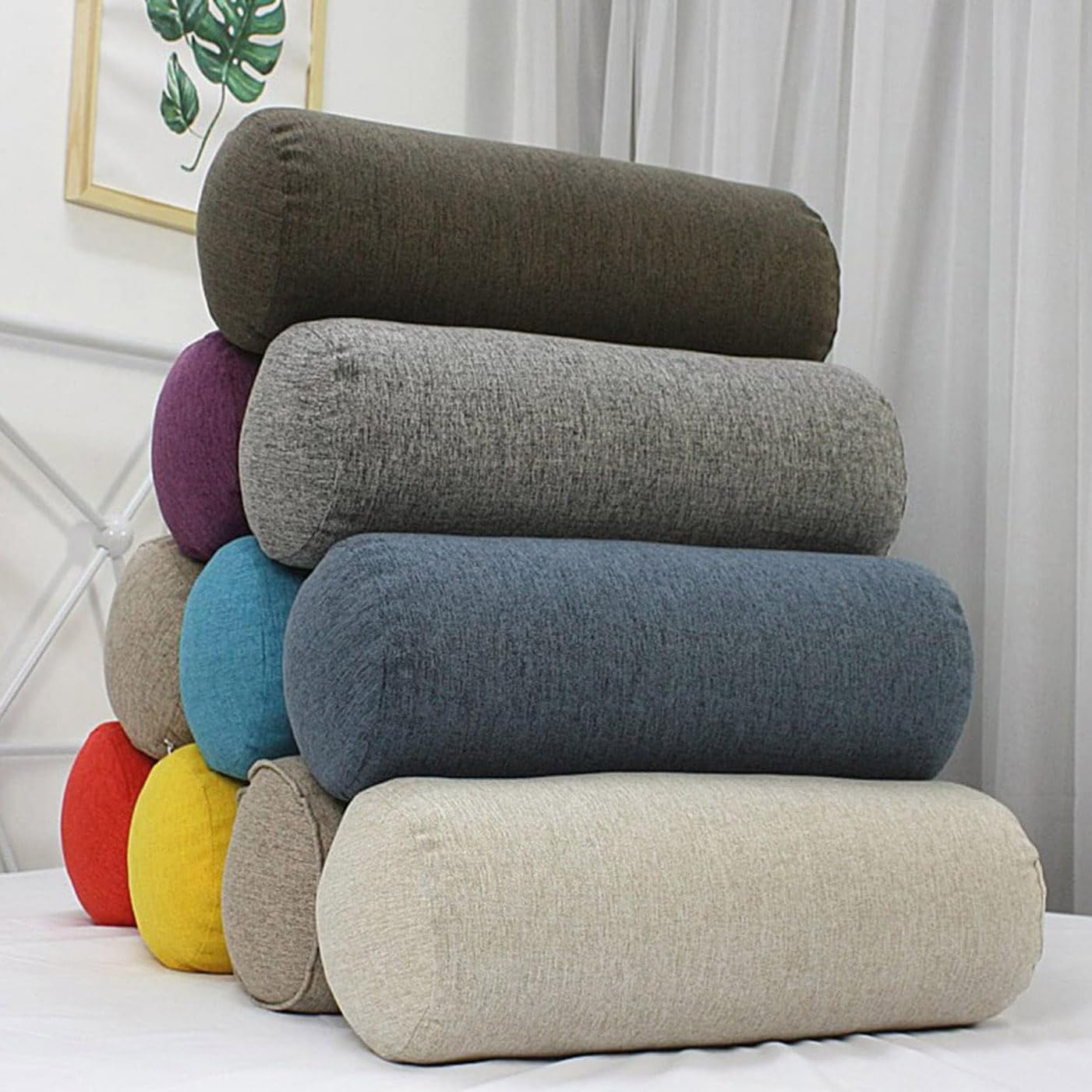 Cylindryczna poduszka podtrzymująca głowę, szyję, plecy i odcinek lędźwiowy – wygodna i ergonomiczna konstrukcja zapewnia najwyższy relaks, idealna do jogi