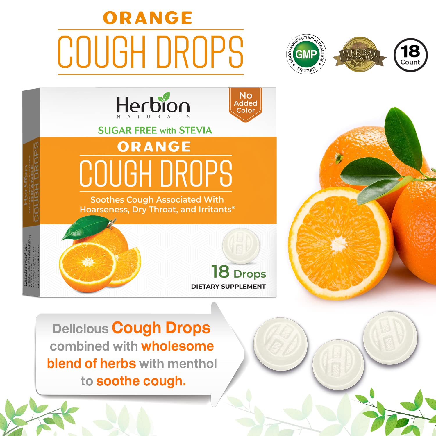 Buy Herbion Naturals Sugar Free Cough Drops with Natural Orange Flavor