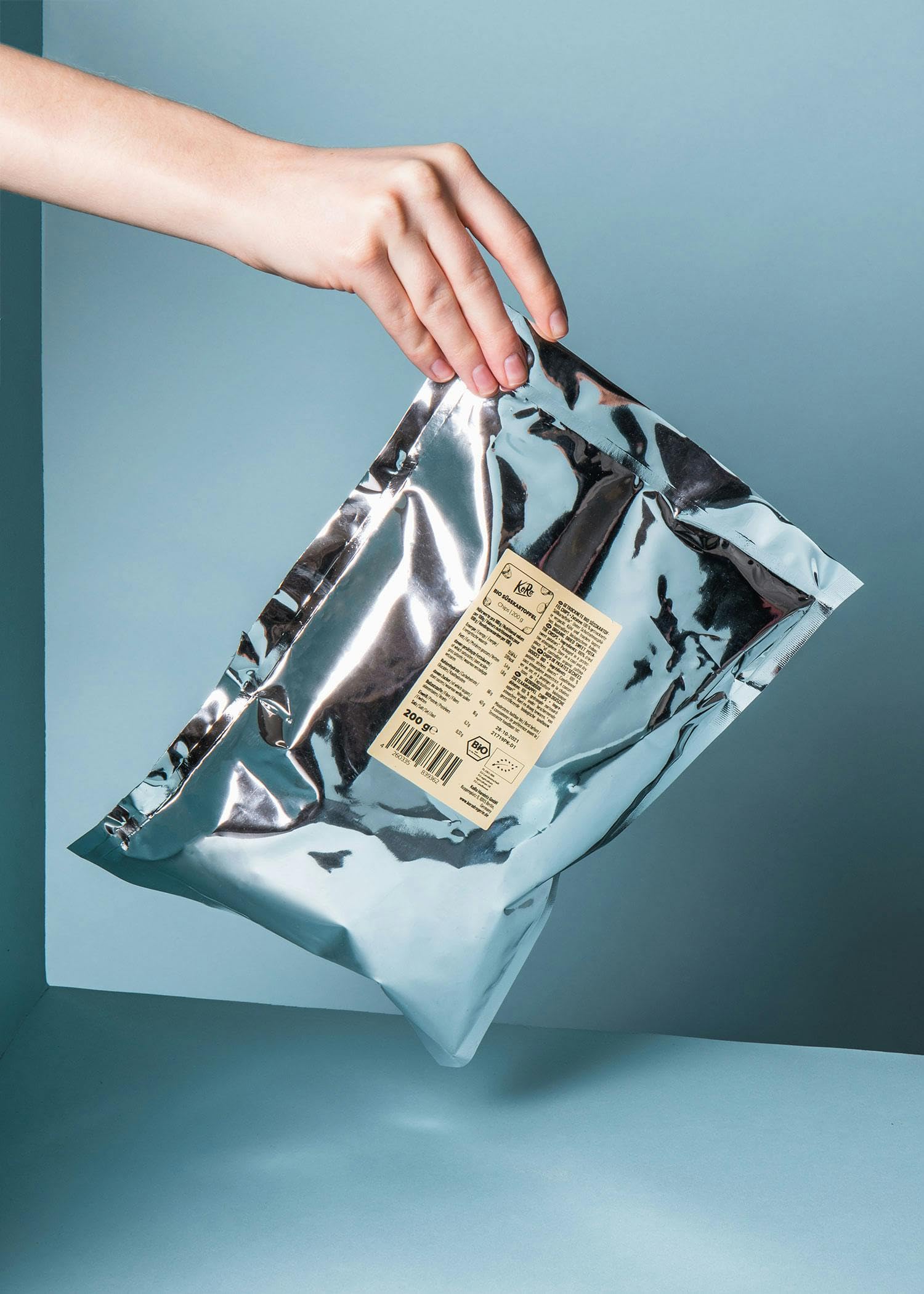 KoRo - Bio Süßkartoffelchips ohne Zusatz von Öl und Salz 200 g - Aus 100% Süßkartoffeln - Knusprige Scheiben - Ohne Zusätze