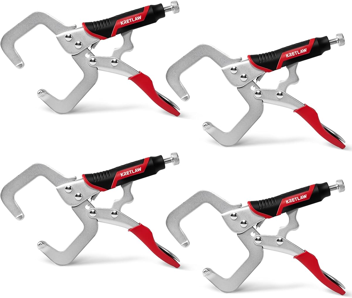 6-Inch 4 Pack C-Clamp Locking Pliers, Heavy Duty welding vise grip clamps for Industrial, DIY, Home