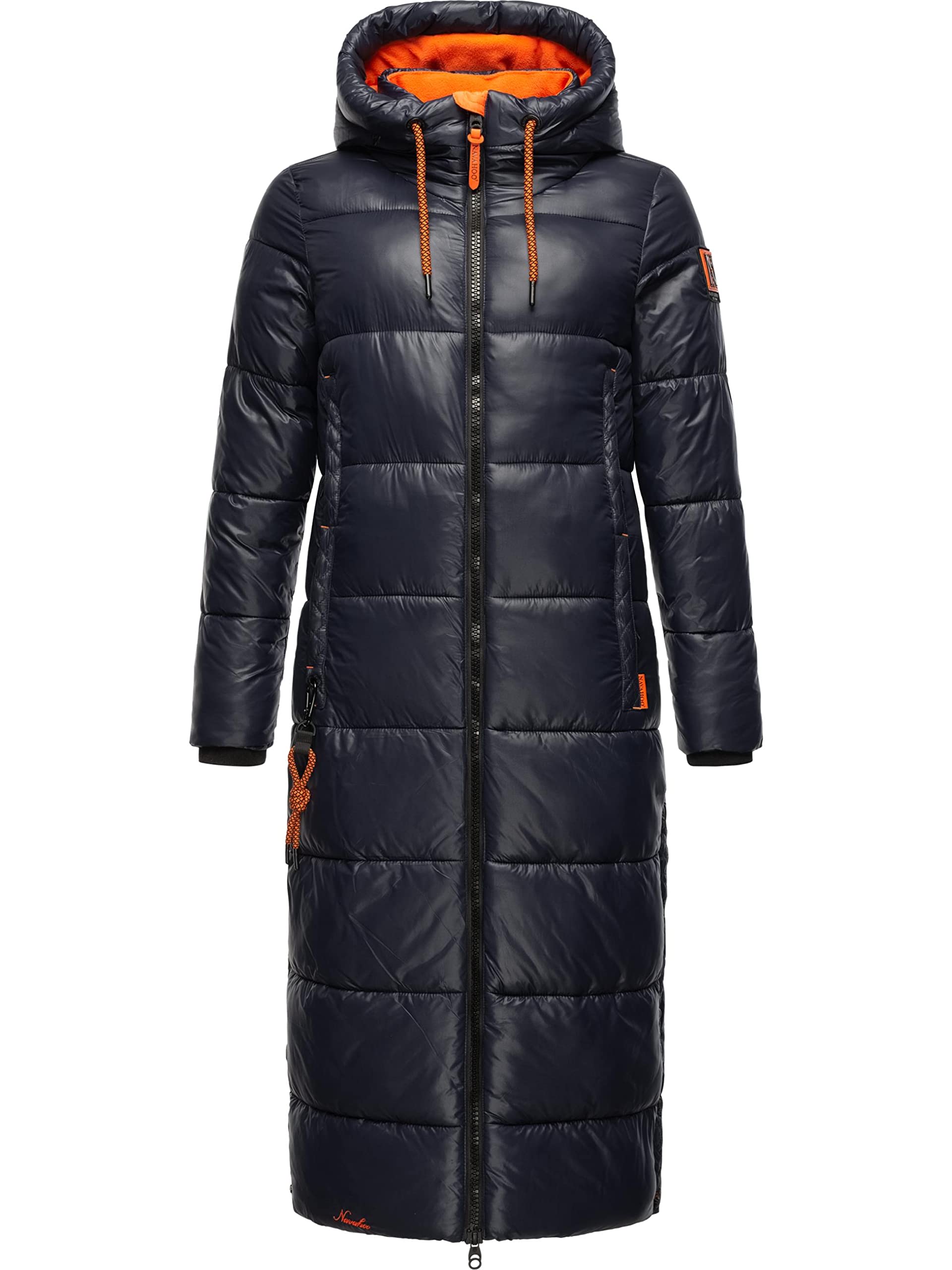 Navahoo Women's Navy Warm Winter Quilted Coat With Hood Schmuseengel Xs-Xxl, L