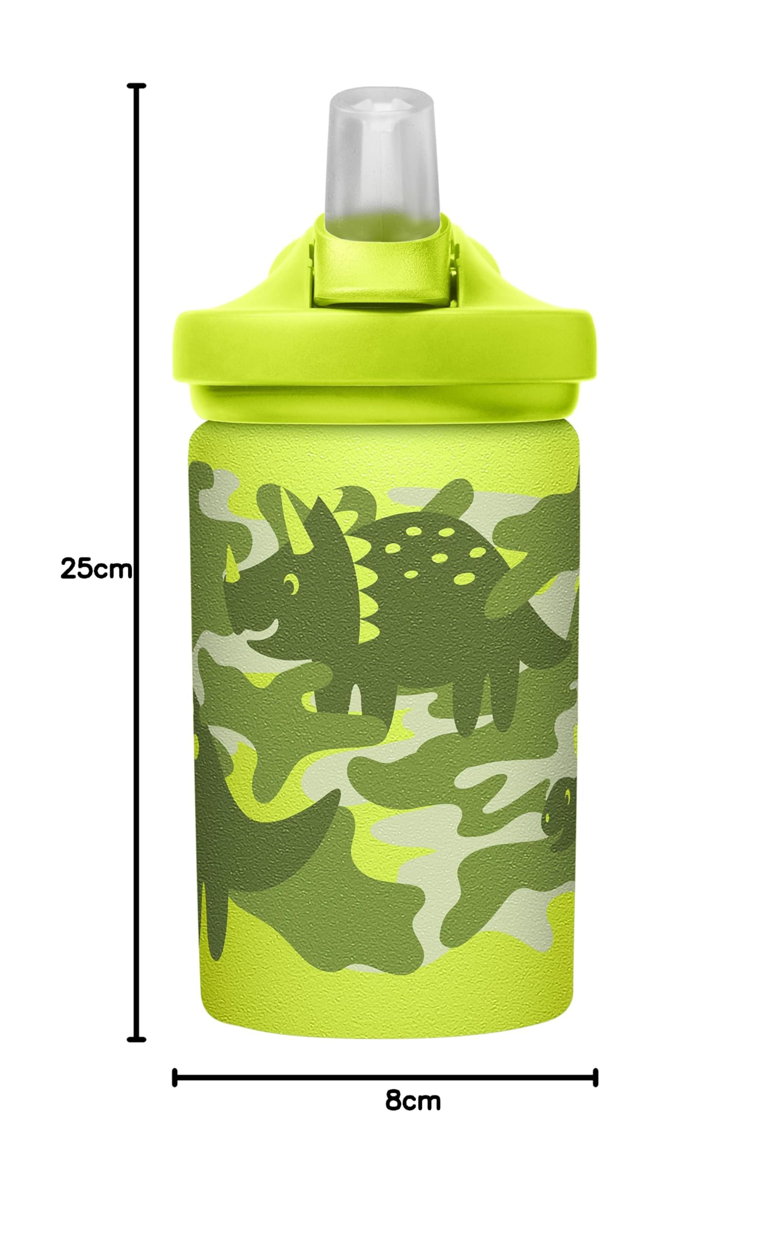 CAMELBAK Eddy+ - Botella de agua de acero inoxidable aislada al vacío para niños, diseño de camuflaje de dinosaurio, 400 ml