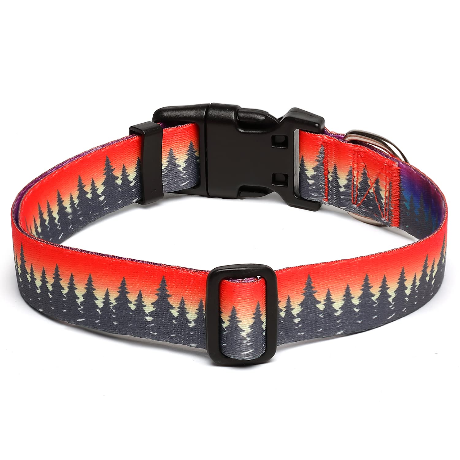 Adjustable Dog Collar with Patterns, Ultra Comfy Soft Nylon Breathable Pet Collar for Small Medium Large Dogs (L, Floral Orange) — view 48