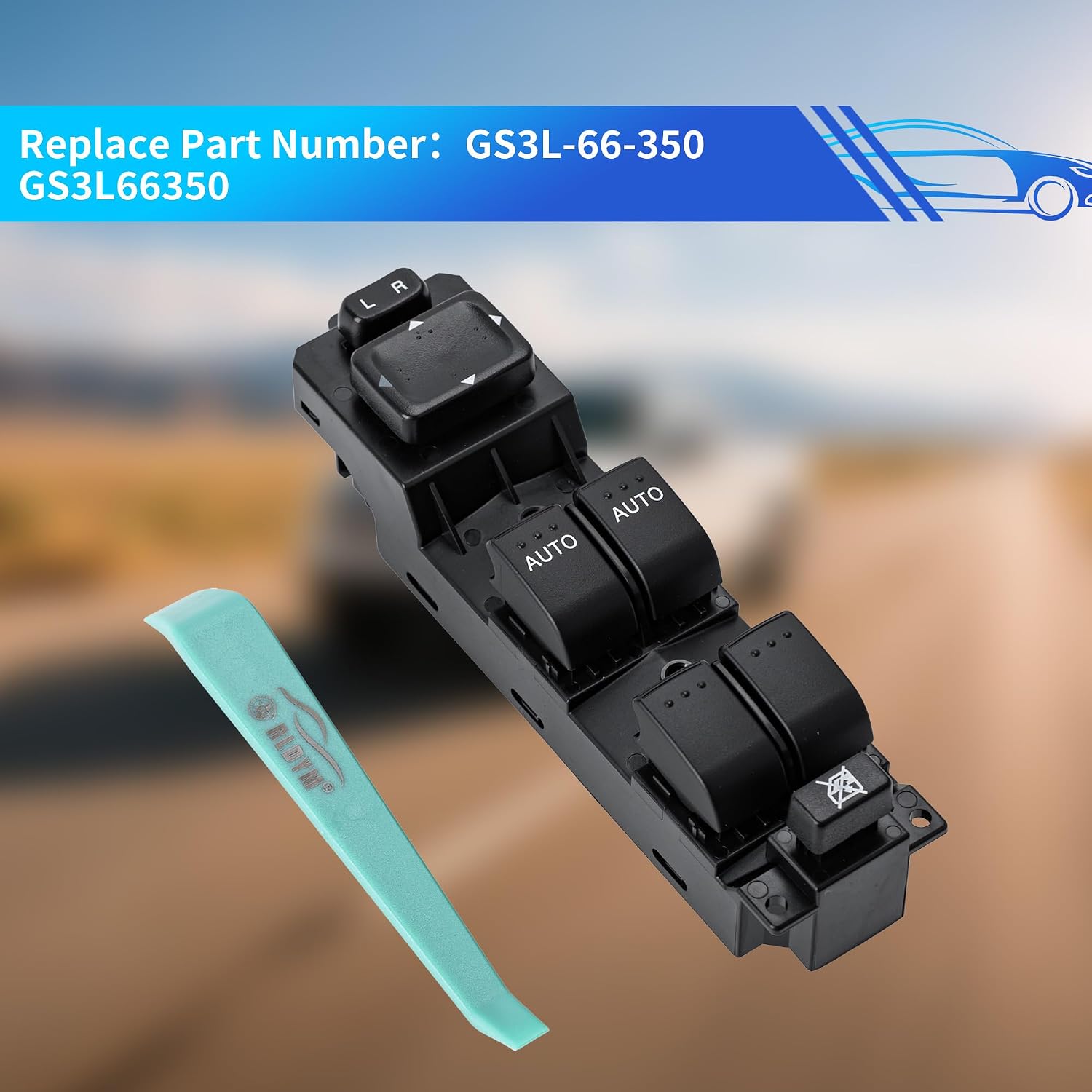 Rldym Front Left Driver Side Power Window Switch GS3L-66-350 for Mazda 6 2009-2012, CX-7 2007-2012 Replace GS3L-66-350A, GS3L-66-350B, GS3L-66-350C