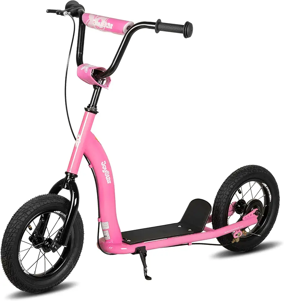 JOYSTAR Patinete para crianças a partir de 5 anos, adolescentes e jovens, scooter infantil leve com guidão ajustável, scooter de 2 rodas para meninos e meninas, rodas infláveis de 30 cm, freios a
