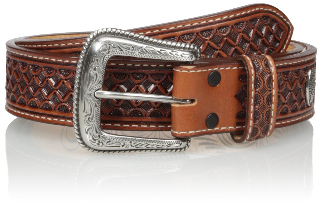 Nocona Belt Co. Men's Brown Mexican Tooled Basket, Tan, 36