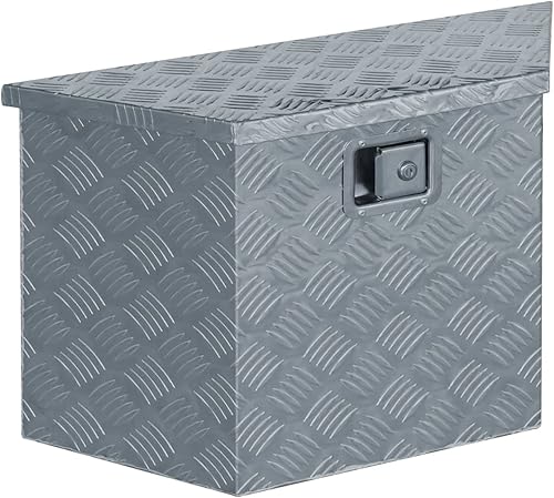 Tidyard Caja de herramientas de aluminio para caja de herramientas de caja de herramientas con cerradura para debajo de la carrocería, gabinete de