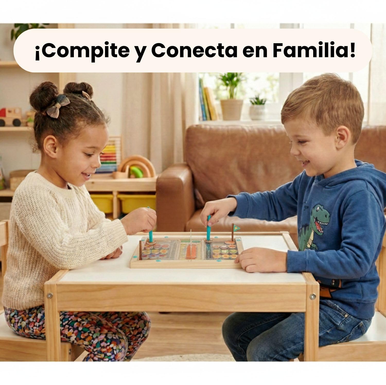 Juego Educativo Madera Montessori Batalla Colores Formas Niños 3 Años Puzzle Deslizante Lógica Tablero Doble Cara Competición Motricidad Fina Regalo Navidad Cumpleaños Juguete Aprendizaje Preescolar — view 6