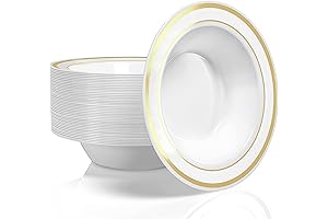 Stock Your Home Plastic Party Bowls: 50-Pack of Gold 12-Ounce Disposable Elegance