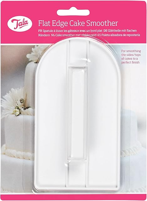 Tala Flat Edge Cake Smoother - Fondant Icing Smoothing Tool - Cake Edge Scraper with Easy to Use Handle - BPA-free - 20cm x 14.5cm x 3cm