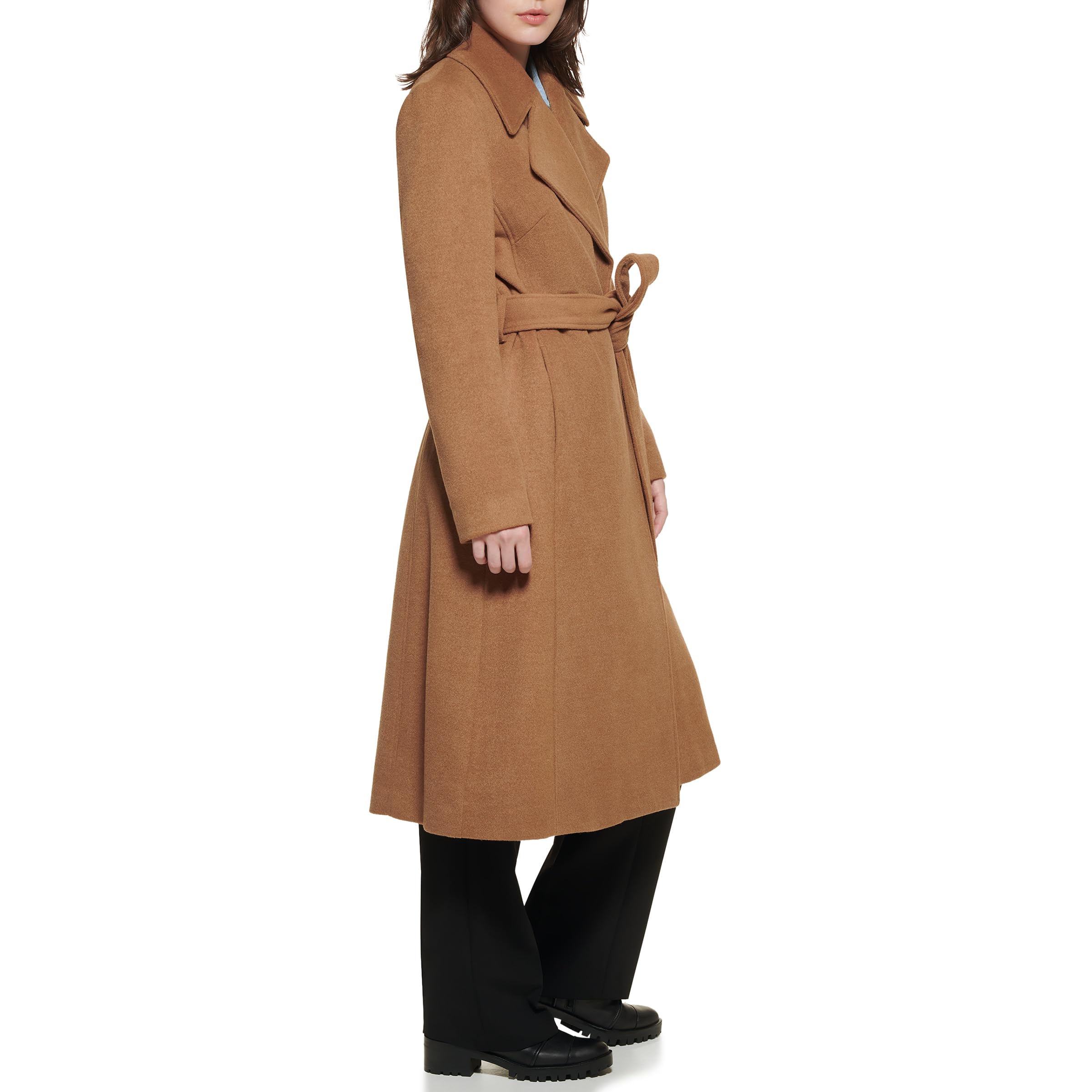 KARL LAGERFELD Luxe Twill Classic Belted Maxi Sudadera corta con capucha Mujer
