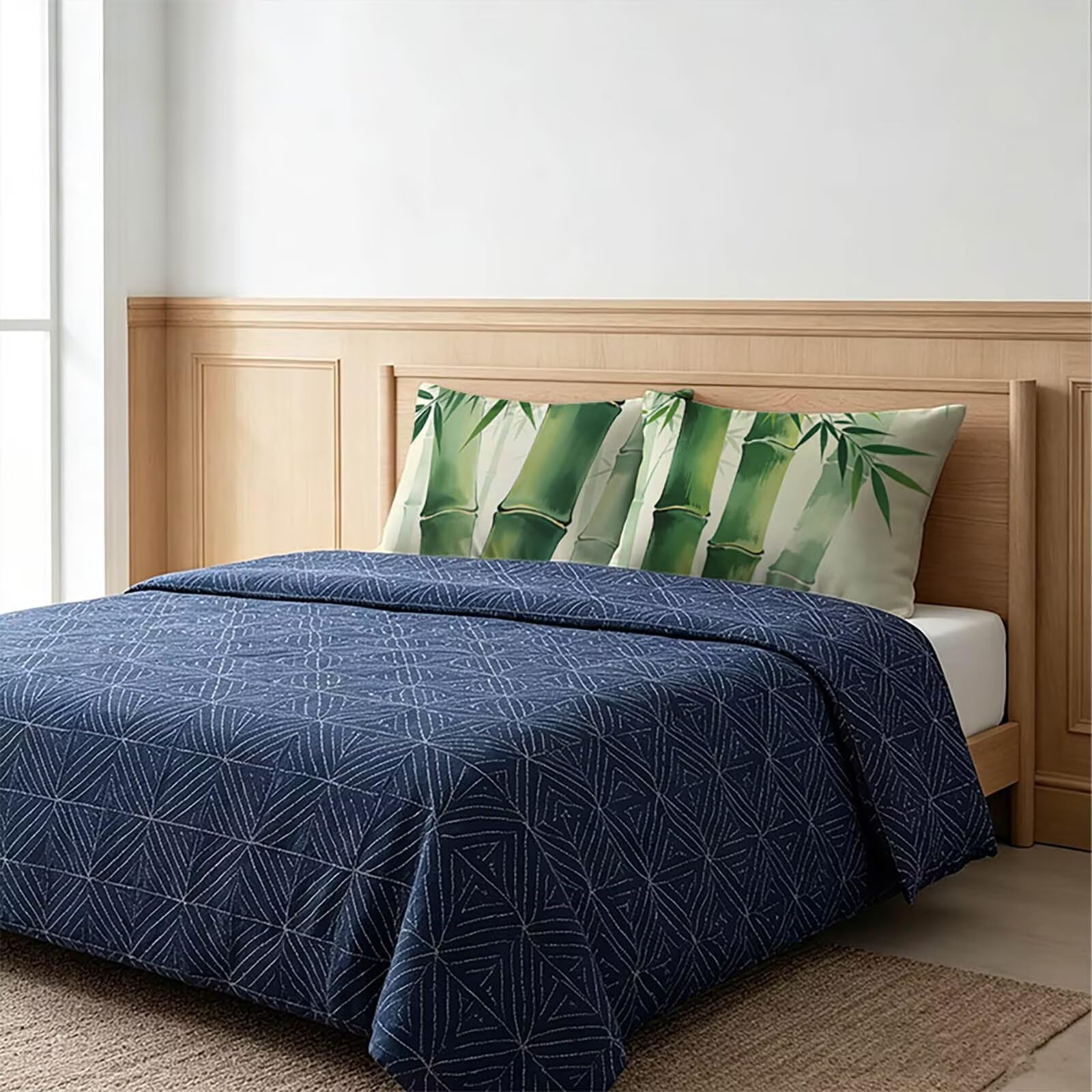 Housses coussin 40 x 70cm imperméables en bambou lot de 2 vert canapé