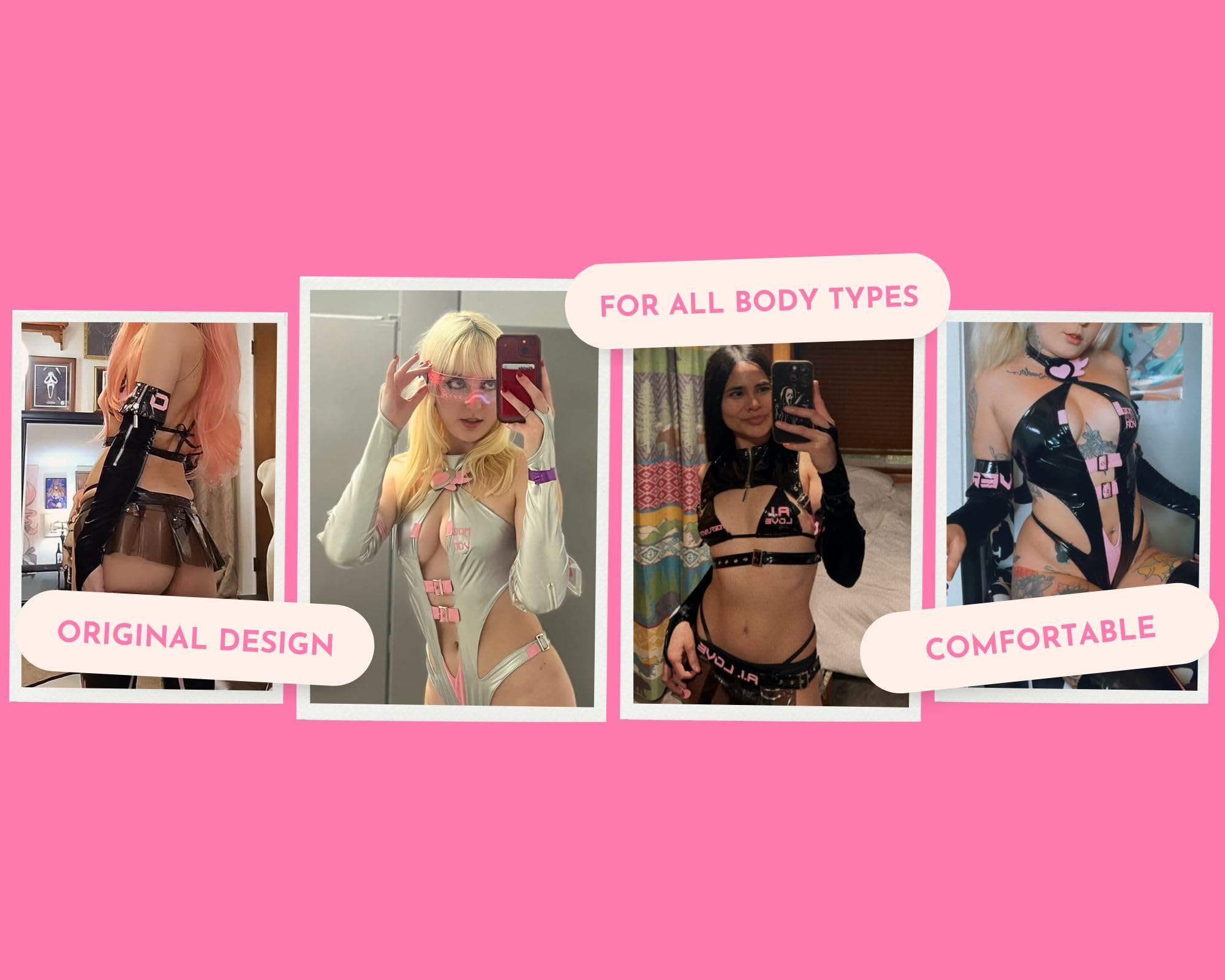 A.I. Love Sleeves - Cosplay Gloves Set, One Size Second Skin Design, Long Fingerless Gloves, Arm Sleeves and More