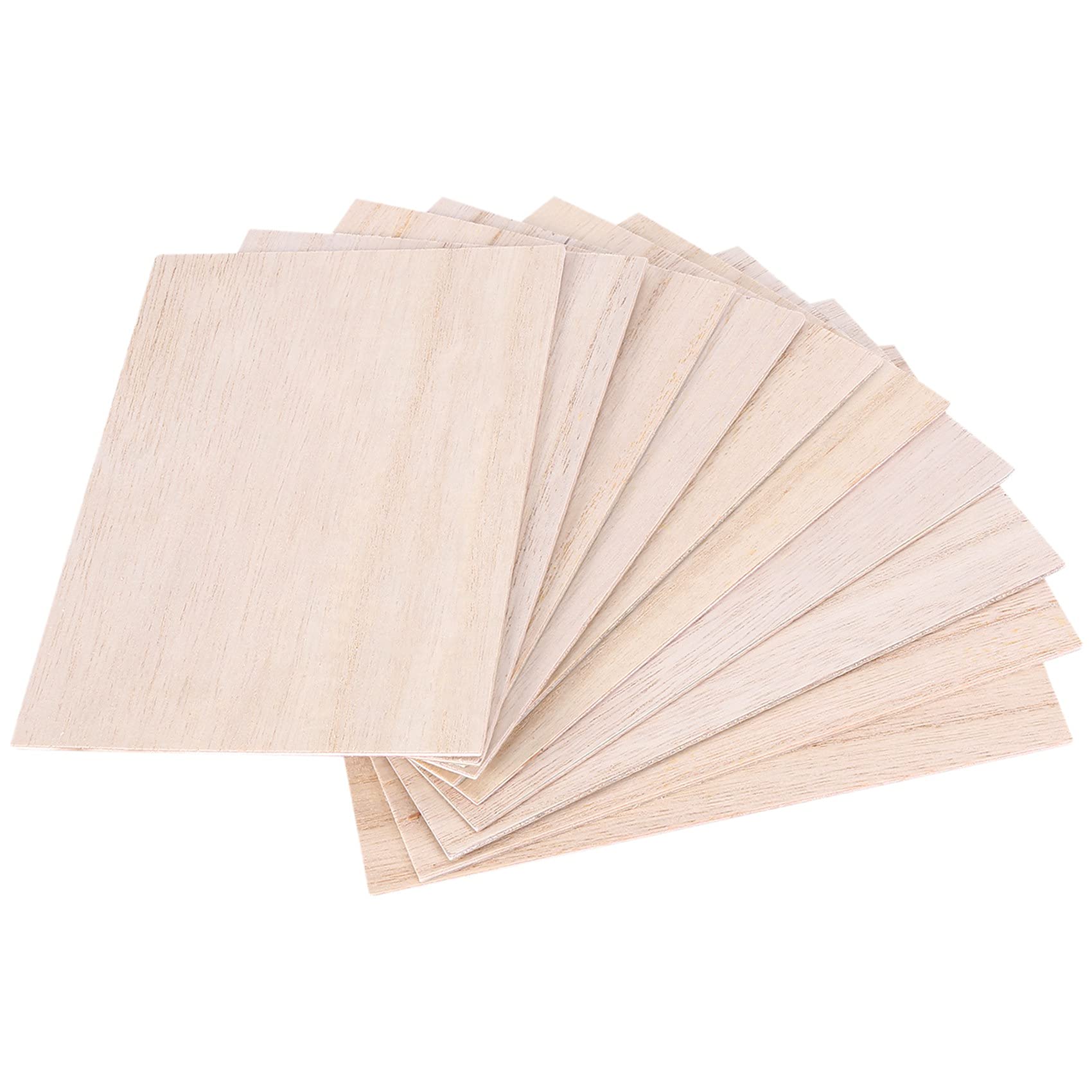 Tmand 10Pcs Balsa Wood Sheets Wooden Plate 150 * 100 * 2mm For House Ship Craft Model DIY