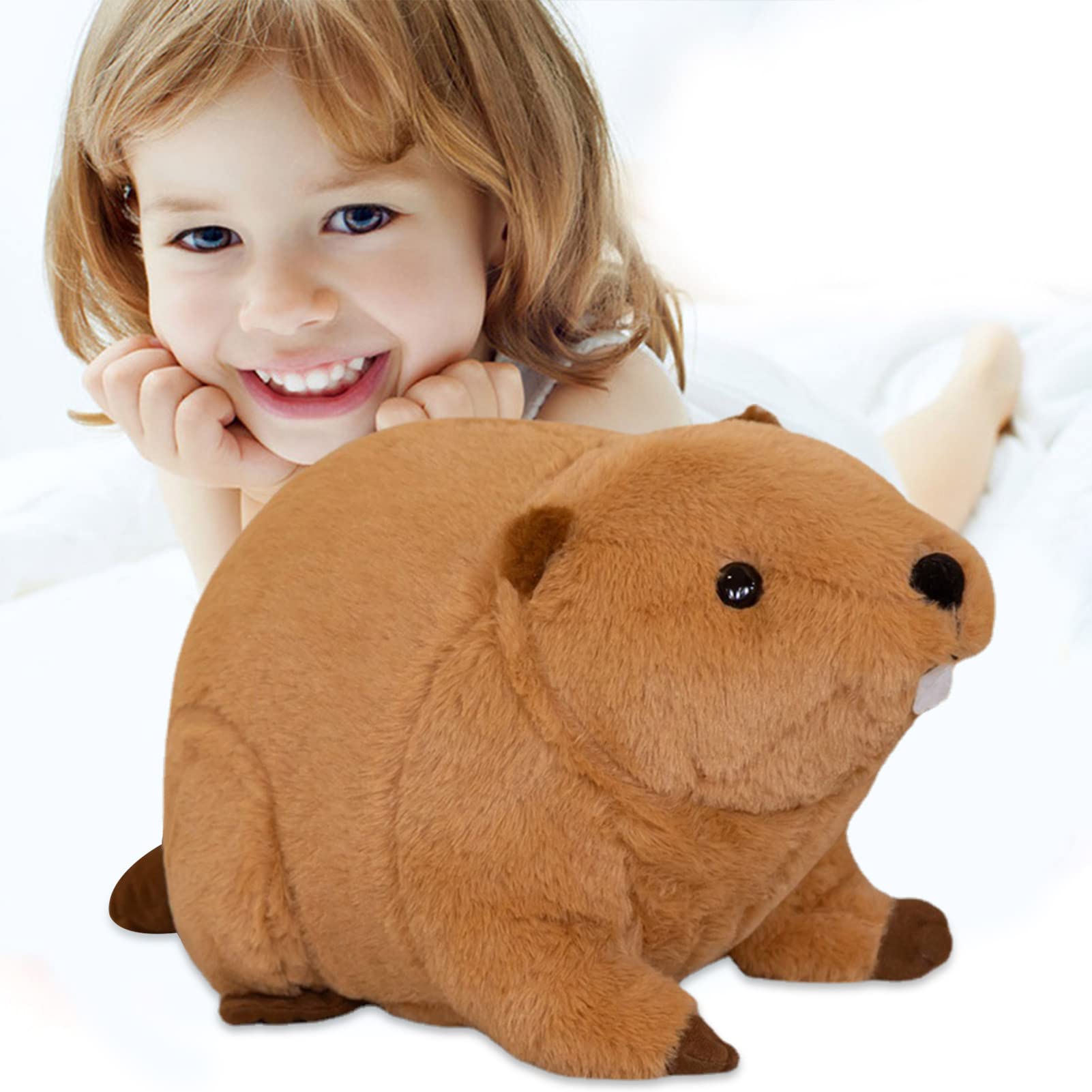 Ragondin farci | Adorable Coussin câlin en Peluche Nutria - Nutria Peluche Décor Doux Câlin PP Coton Farci Parfait Cadeau Forte Résilience pour Garçons Filles Enfants Petites Amies