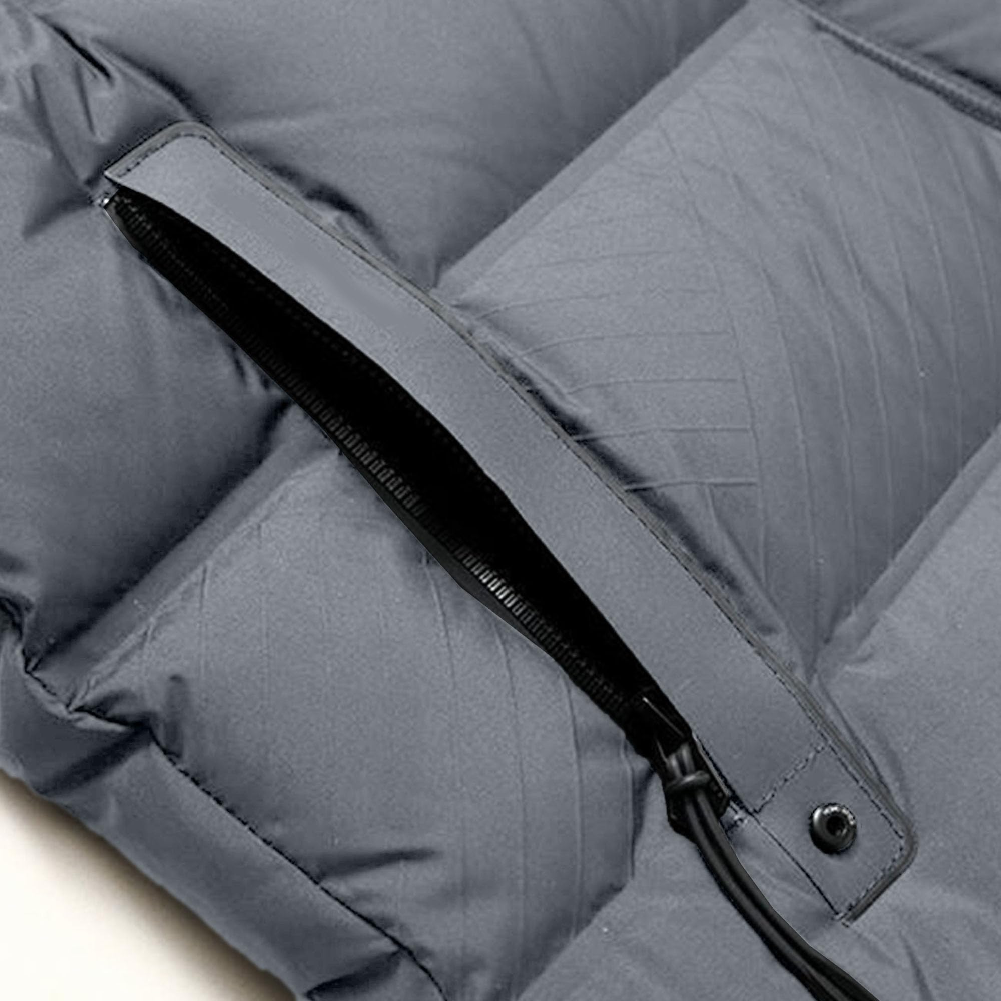 Doudoune courte à col montant pour homme - Décontractée - Chaude - Épaisse - Hiver - Fermeture éclair - Manteau d'affaires en duvet