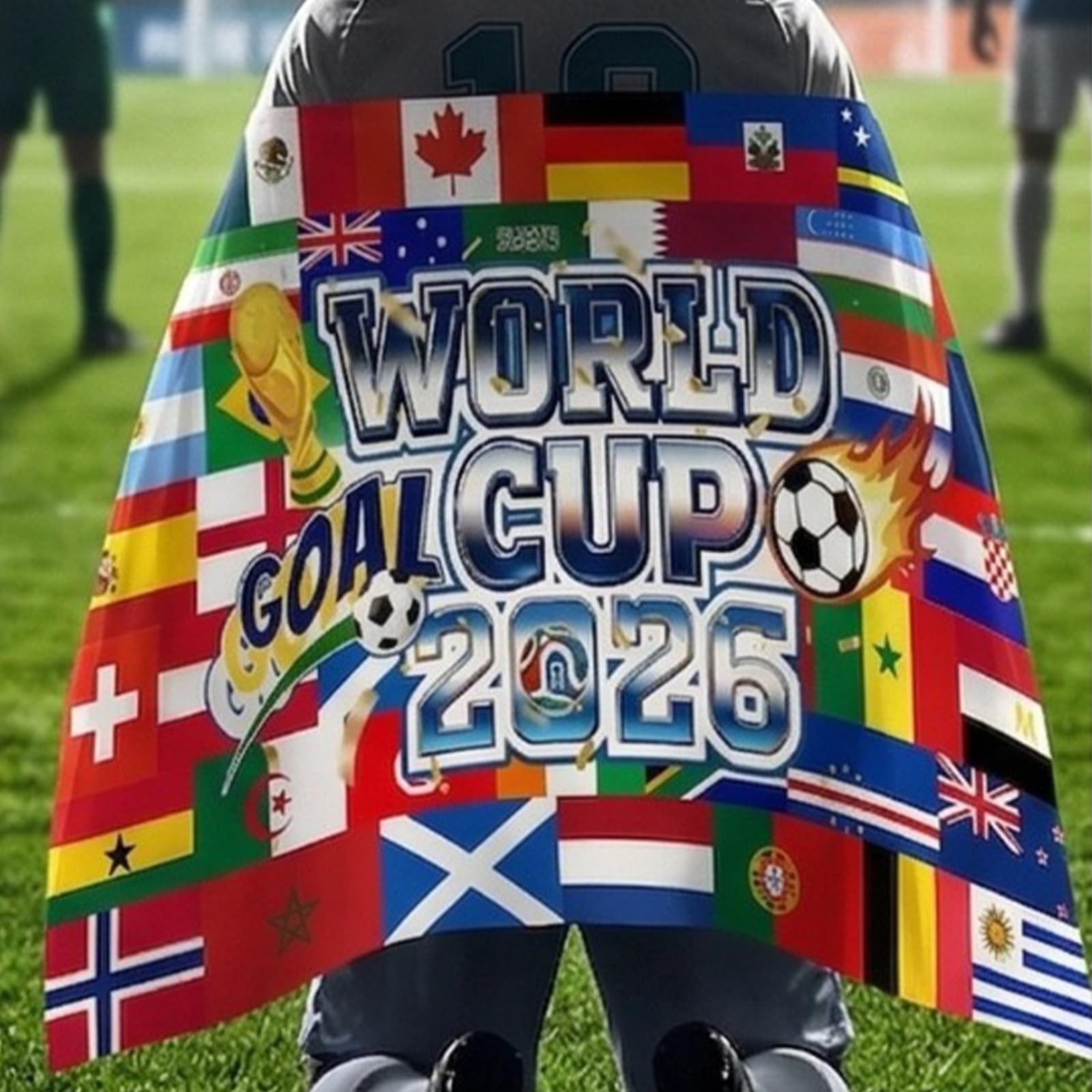 Bandera de fútbol de 150 x 90 cm, bandera del Mundial 2026, para colgar en fiestas, jardines, balcones y ventanas, ideal para el Mundial 2026, perfecta para decorar fiestas y actividades al aire libre