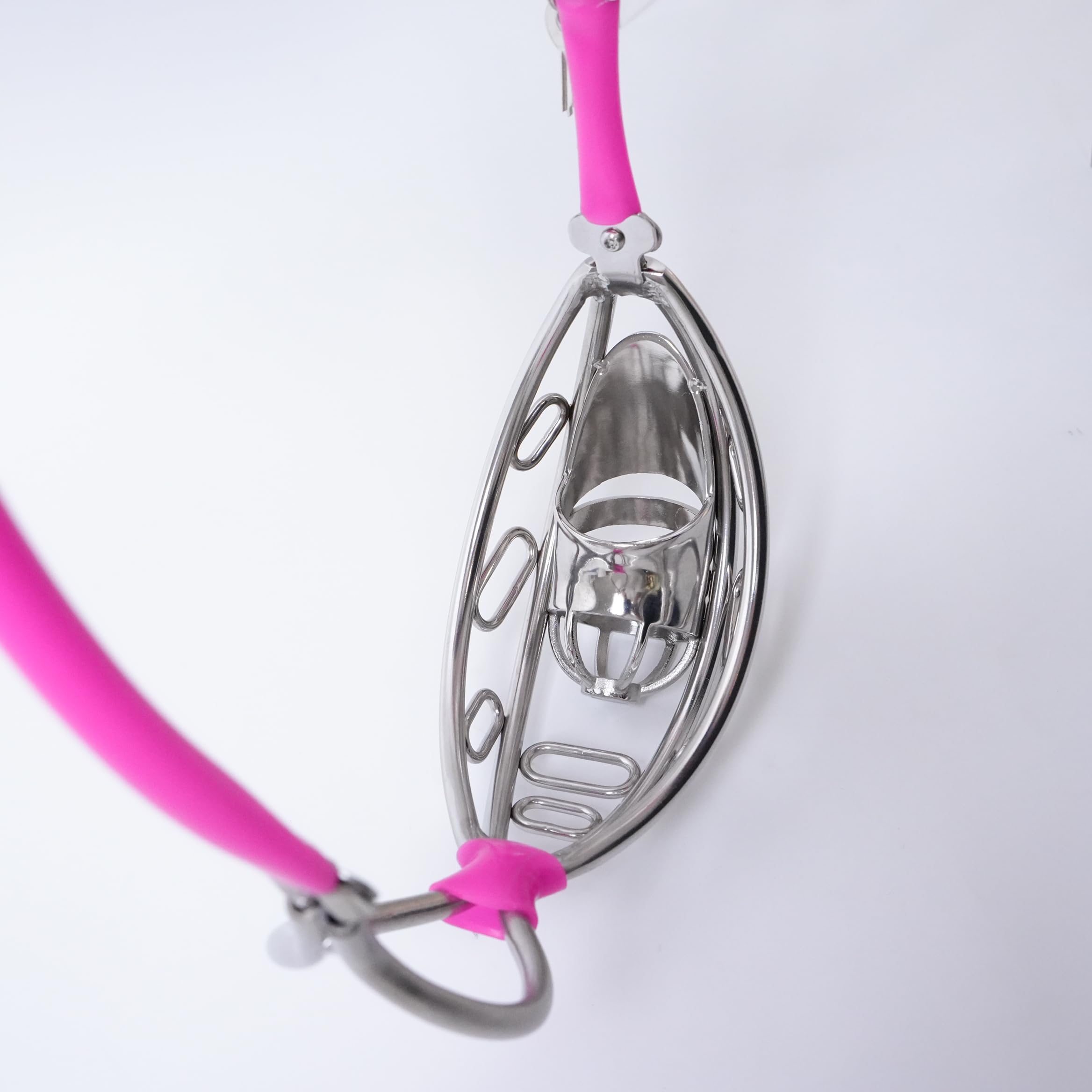 Ceinture de chasteté invisible en acier inoxydable pour hommes Rose 90-120cm