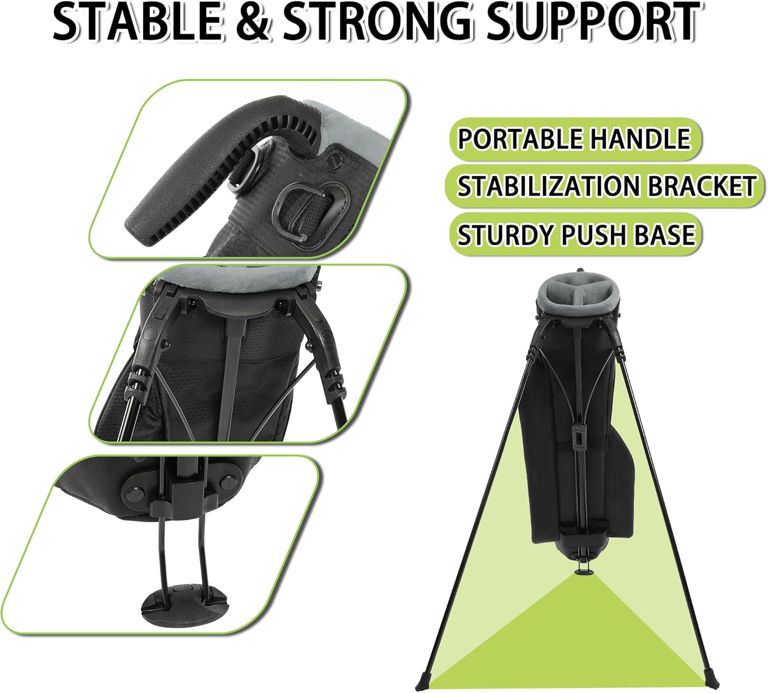 Lightweight Golf Stand Bag for Driving Range & Executive Courses, 2/3 Way Divider Sunday Carry Bag with Auto-Pop Stand, 5 Pockets & Ergonomic Straps, Includes Premium Putter Cover (6-7 Clubs)