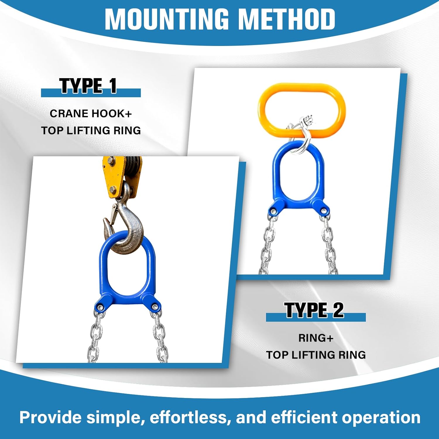 1-Ton Chain Drum Lifter 2200 lbs Vertical Drum Lifter with Self-Locking Hook Barrel Clamp for 55 Gallon Drum Lift Industrial Lifter for Chemical Construction & Port Applications