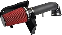 GESEXI 4" Cold Air Intake System with Heat Shield for 1999-2006 Chevy GMC Silverado Sierra V8 4.8L/5.3L/6.0L - Black/Red