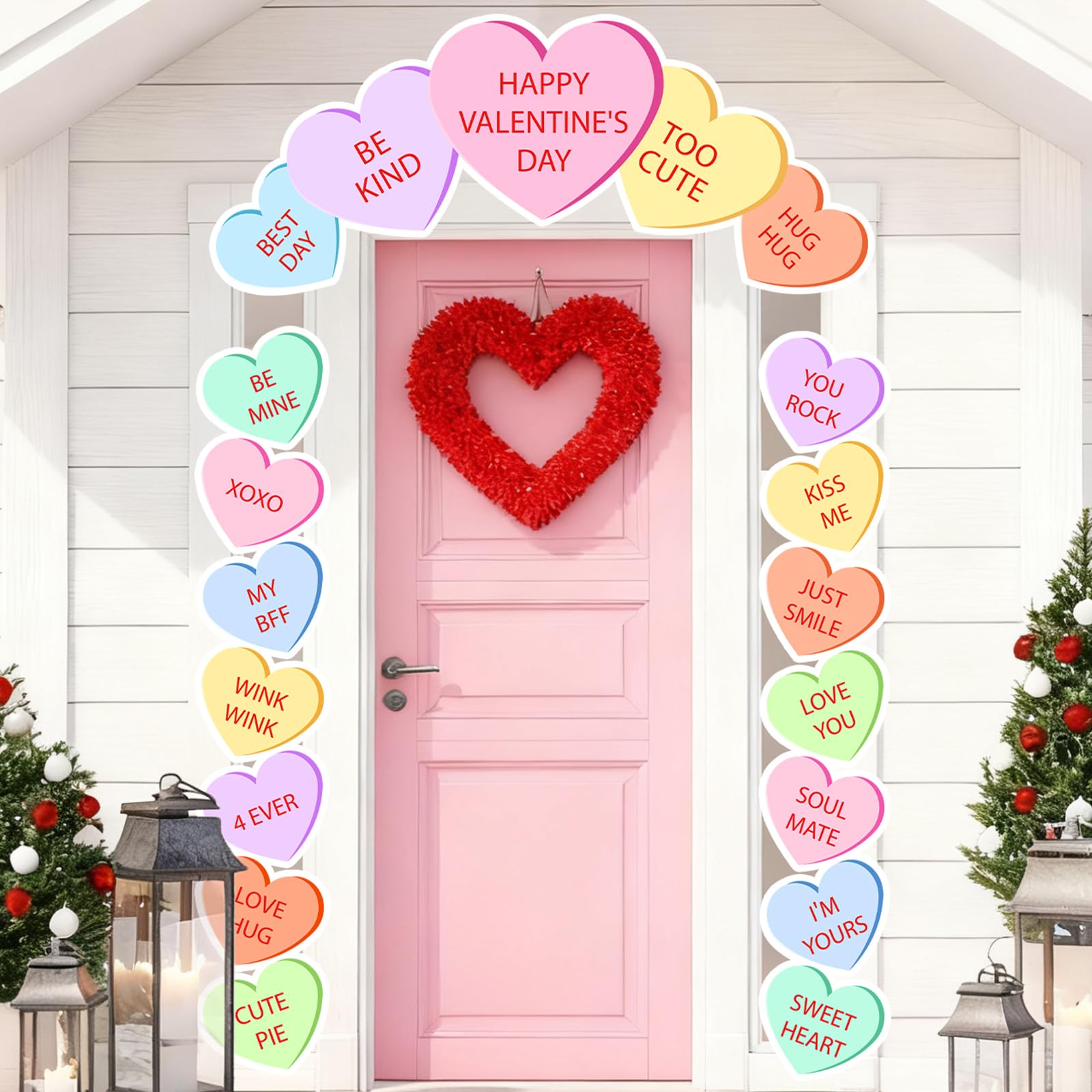 Bannière porte Saint-Valentin lot de 3 pour décoration extérieure mariage et anniversaire romantique