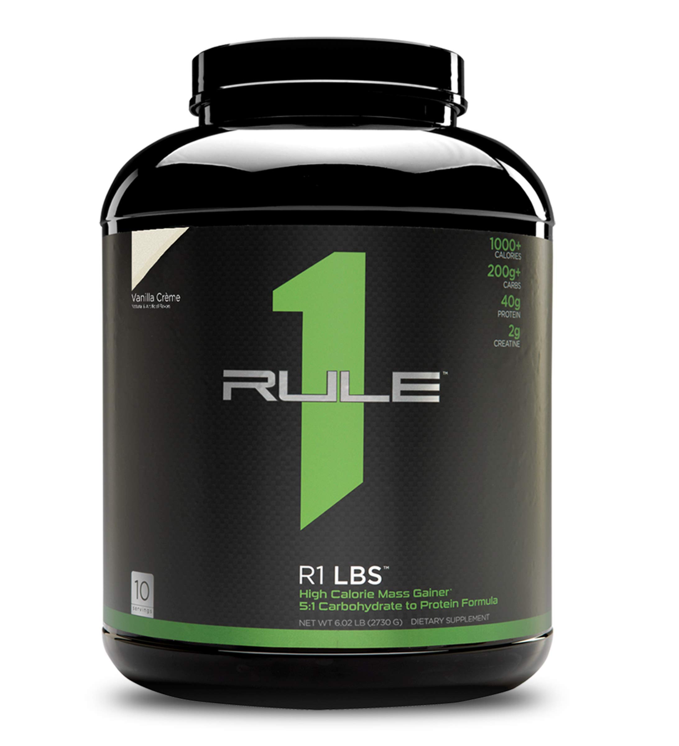 Rule One Proteins, R1 LBS - Vanilla Crème, High-Calorie Weight Gain Formula with 1,000+ Calories, 20