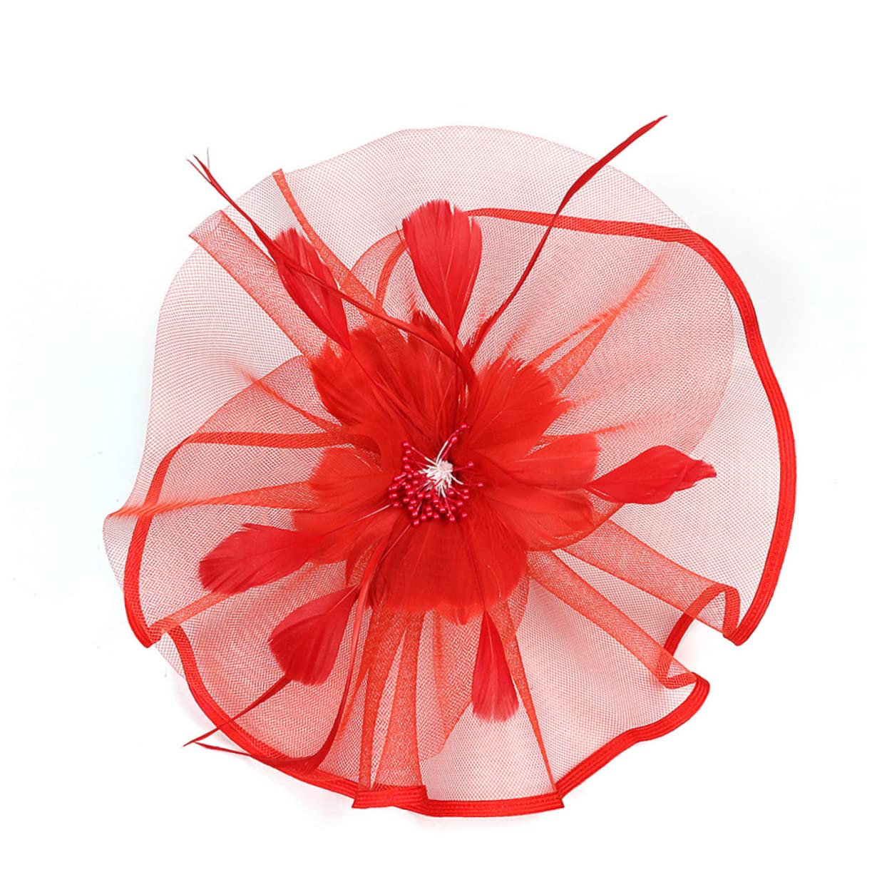 FRCOLOR 2pezzi Fascinator Creativo Con Fiore Per Feste Cappello Da Cocktail Rosso Accessorio Elegante Per Donne e Ragazze Per Balli e Eventi Speciali