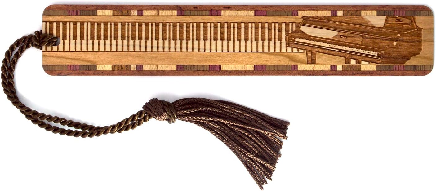 Flute Woodwind Classical Musical Instrument Engraved Wooden Bookmark with Tassel - Also Available for Personalization -Made in USA
