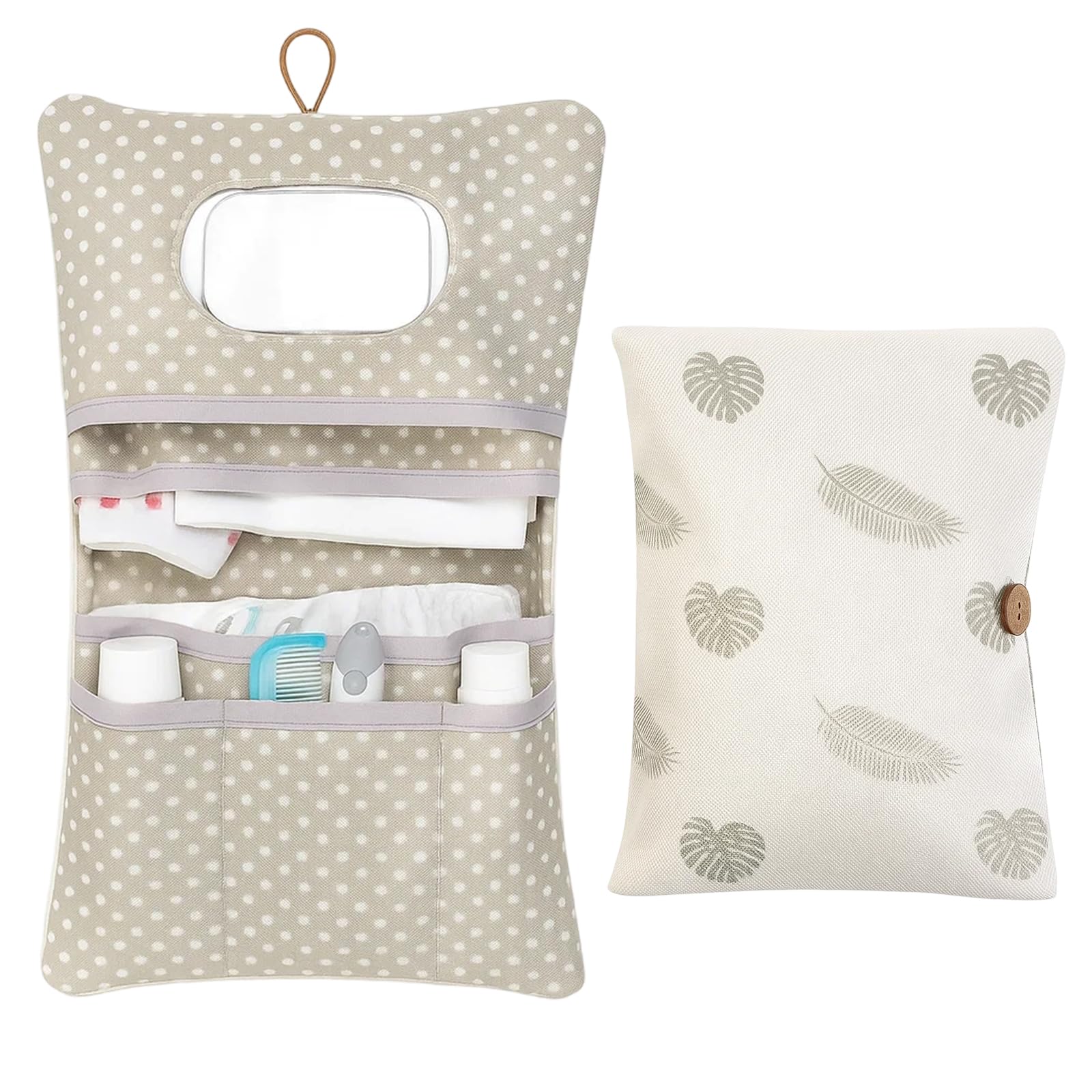 Yuwnd Windeltasche Organizer und Kosmetiktasche 2in1, Windeltasche für Unterwegs, Praktische Wickeltasche für Windeln, Wickeltasche Ideal für Unterwegs und Zuhause