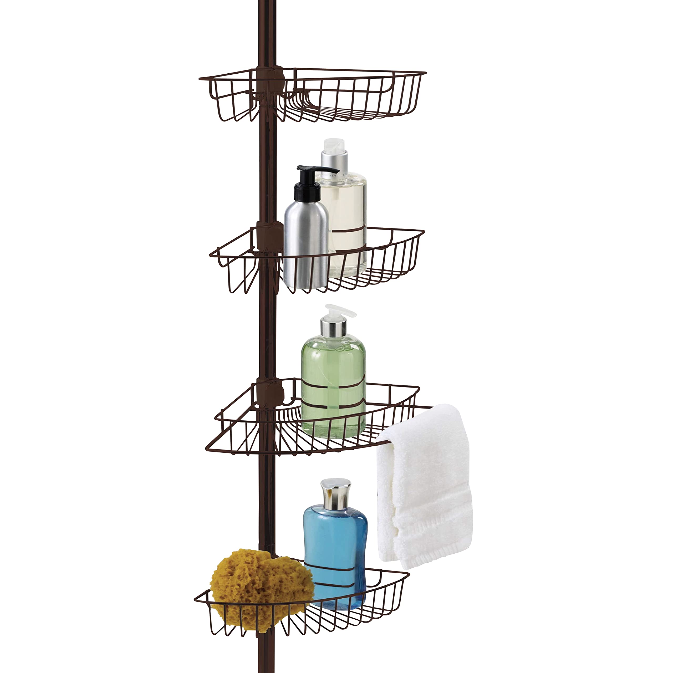 Popular Bath QUICK EASY SHELF ADJUSTMENT AND ASSEMBLY RUST-PROOF VISTA CADDY 4-TIER SHOWER CADDY FITS PERFECTLY WITH DURABLE