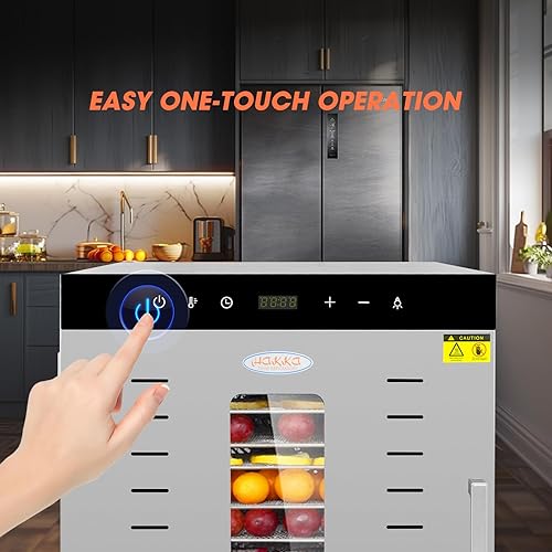Miniatura 2 de Hakka - Deshidratador de alimentos, máquina deshidratadora de alimentos de 12 bandejas para cecina, verduras, frutas, carne, golosinas para perros,